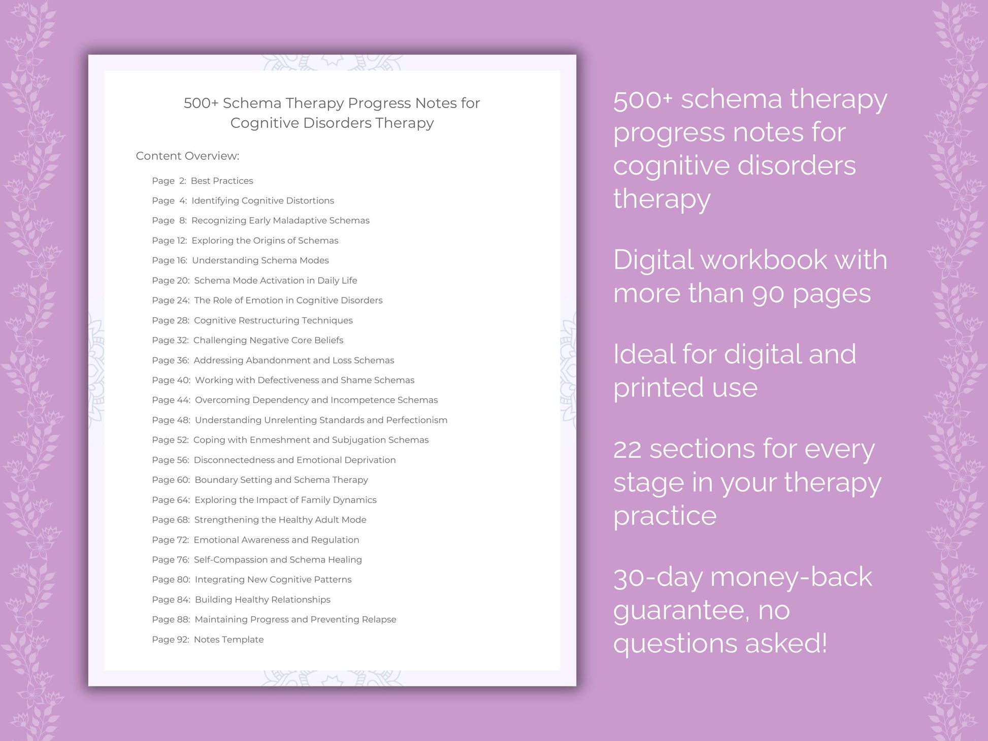 Cognitive Disorders Schema Therapy Therapist Worksheets