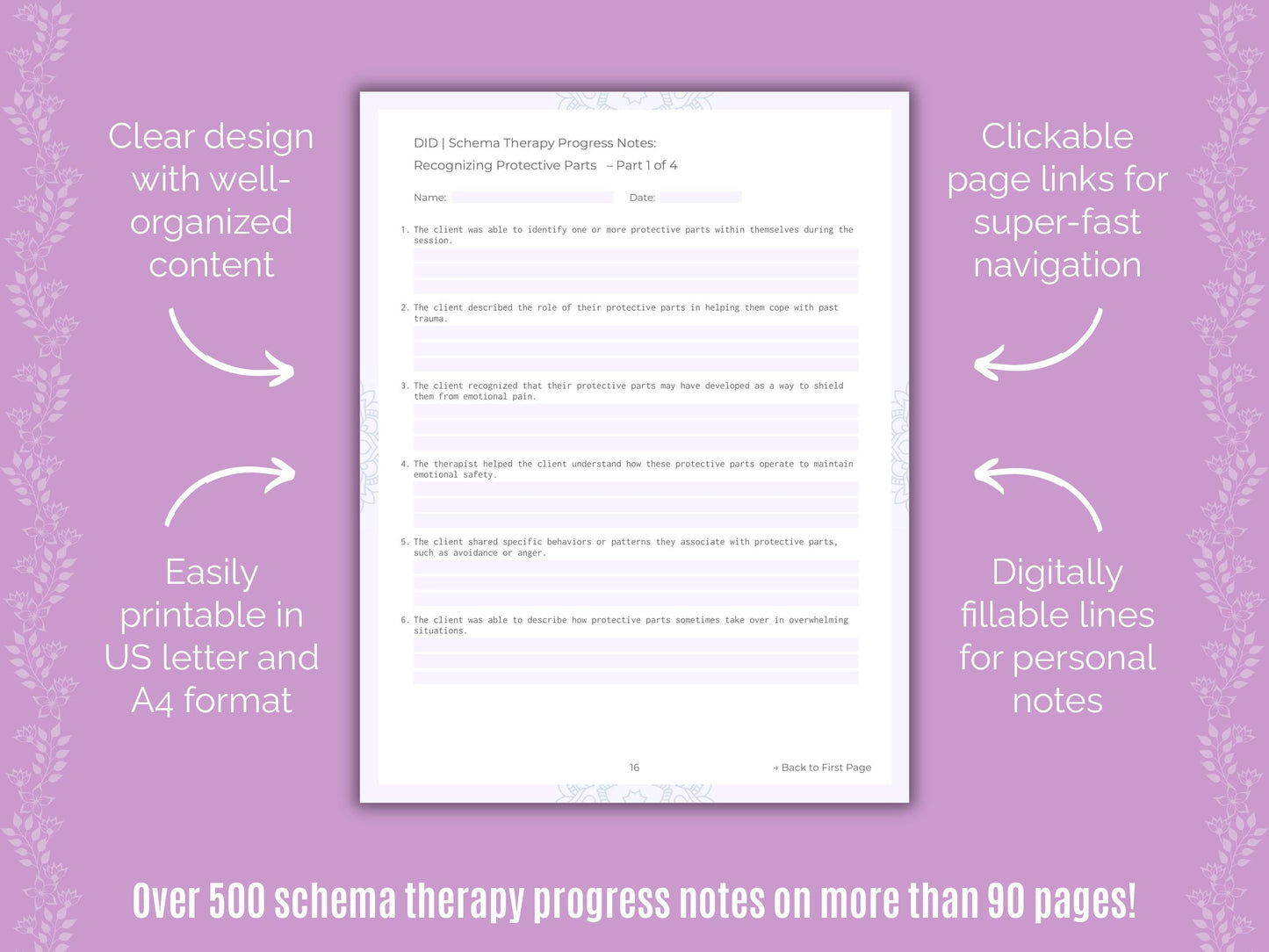 Dissociative Identity Disorder (DID) Schema Therapy Counseling Templates