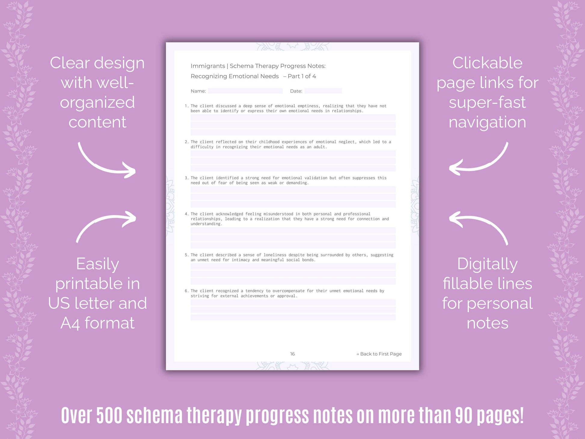 Immigrants Schema Therapy Counseling Templates