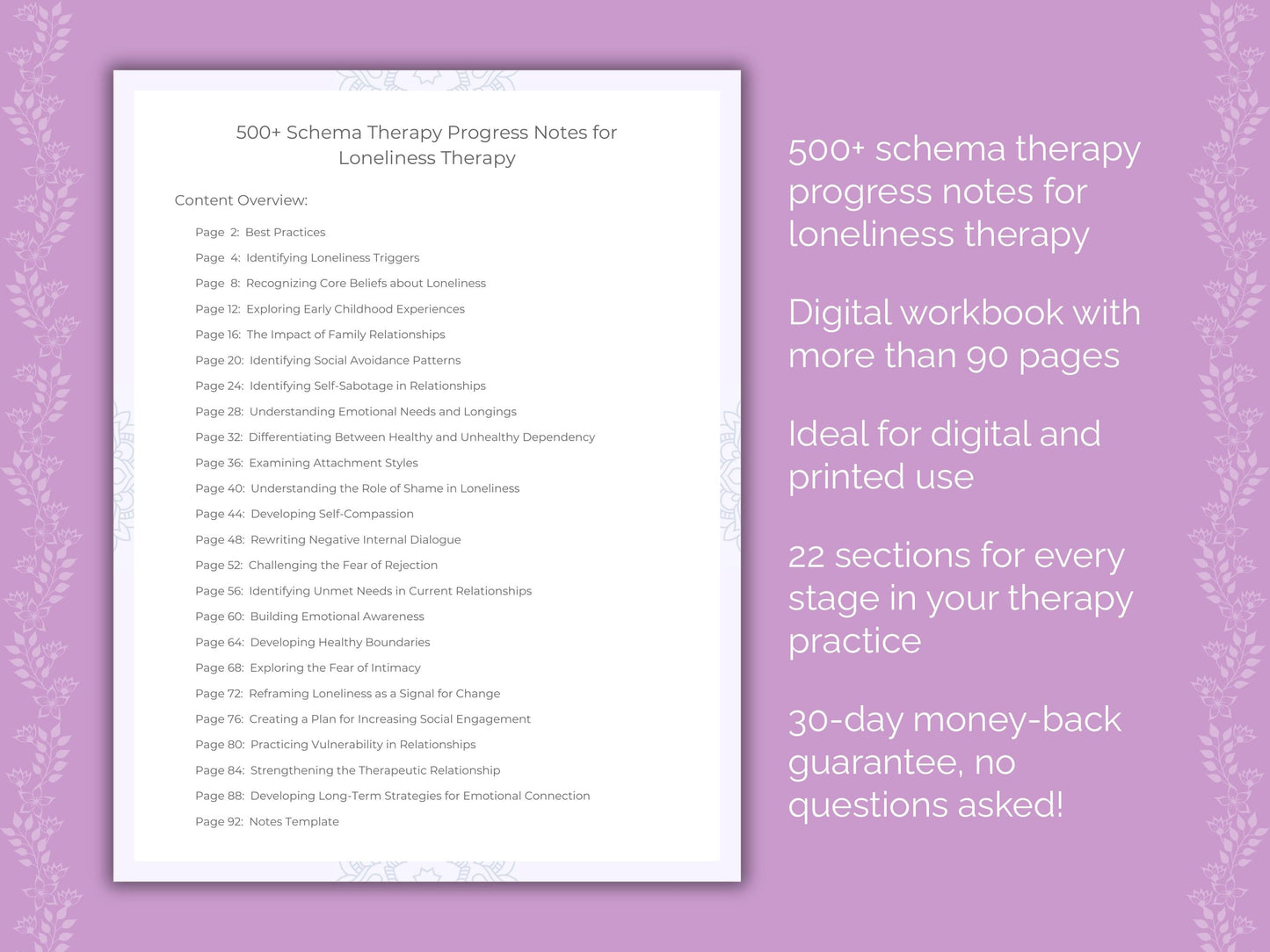 Loneliness Schema Therapy Therapist Worksheets