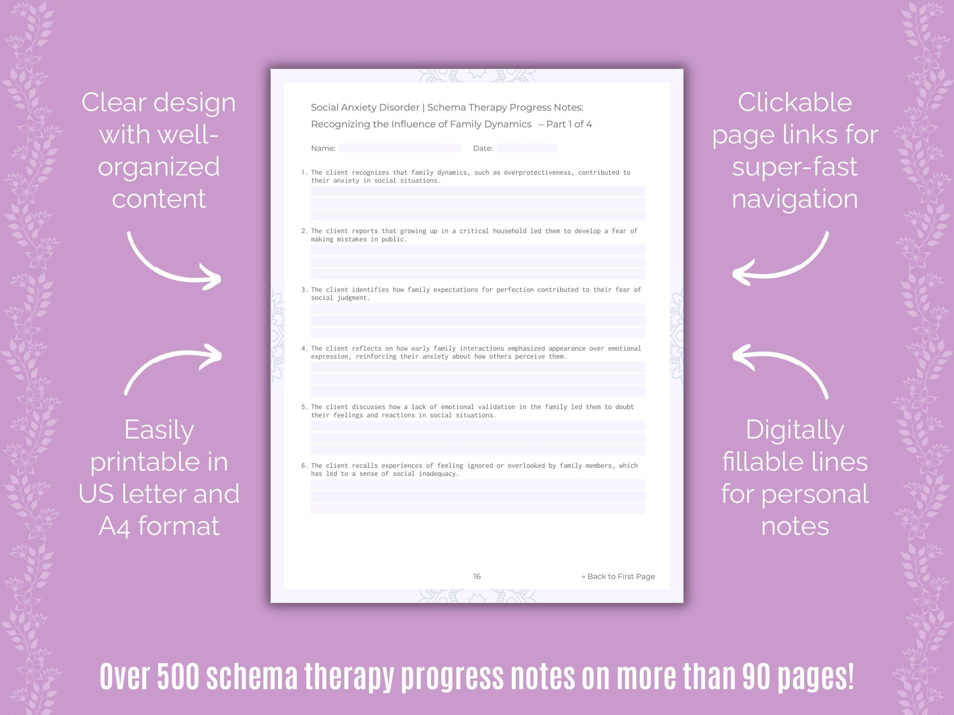 Social Anxiety Disorder Schema Therapy Counseling Templates