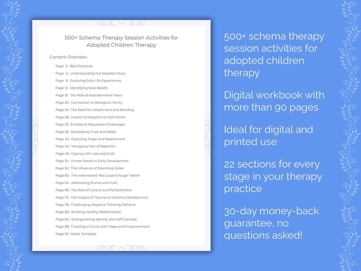 Adopted Children Schema Therapy Therapist Worksheets