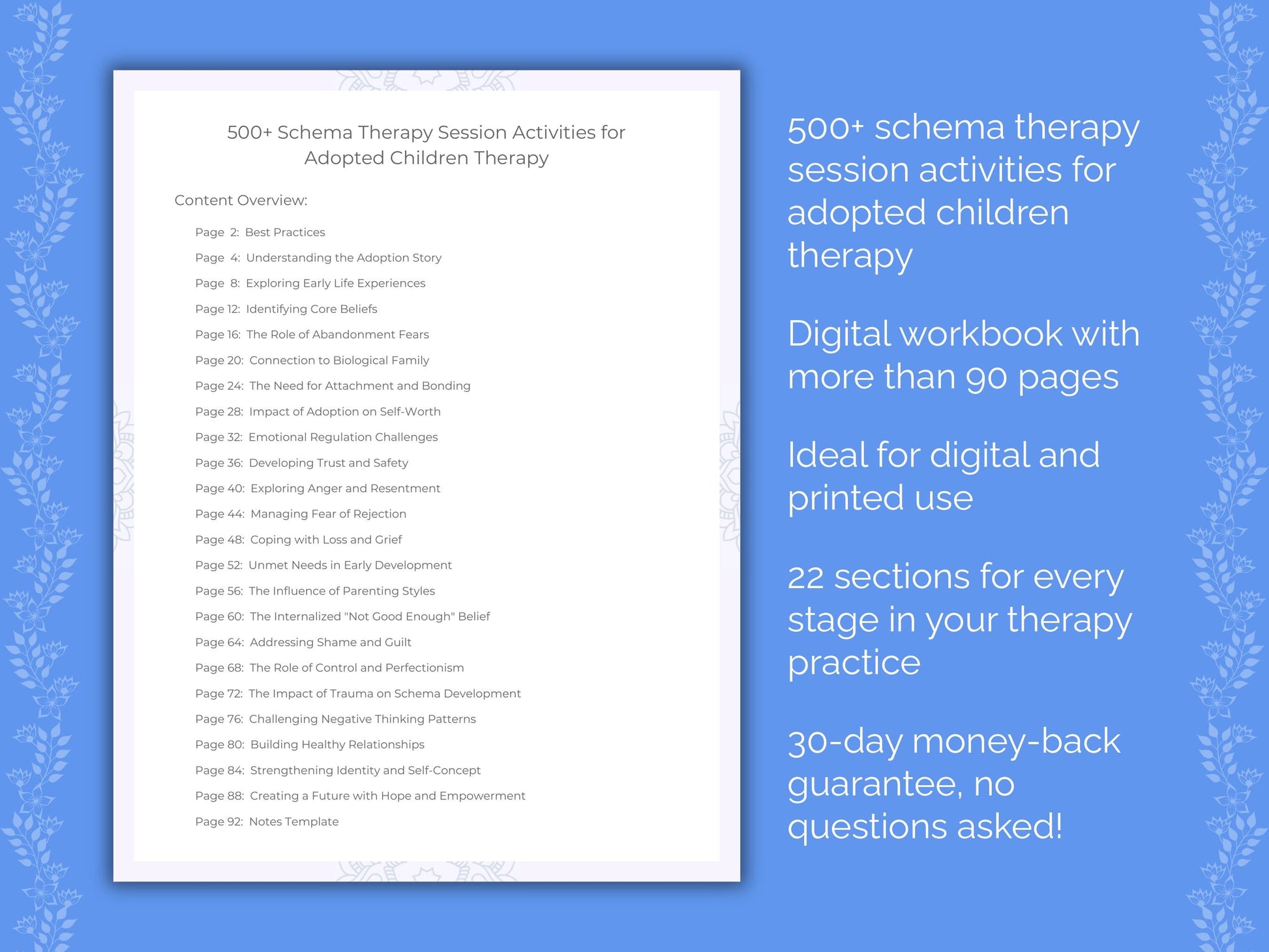 Adopted Children Schema Therapy Therapist Worksheets