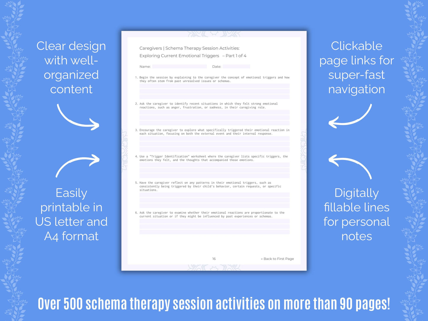 Caregivers Schema Therapy Counseling Templates