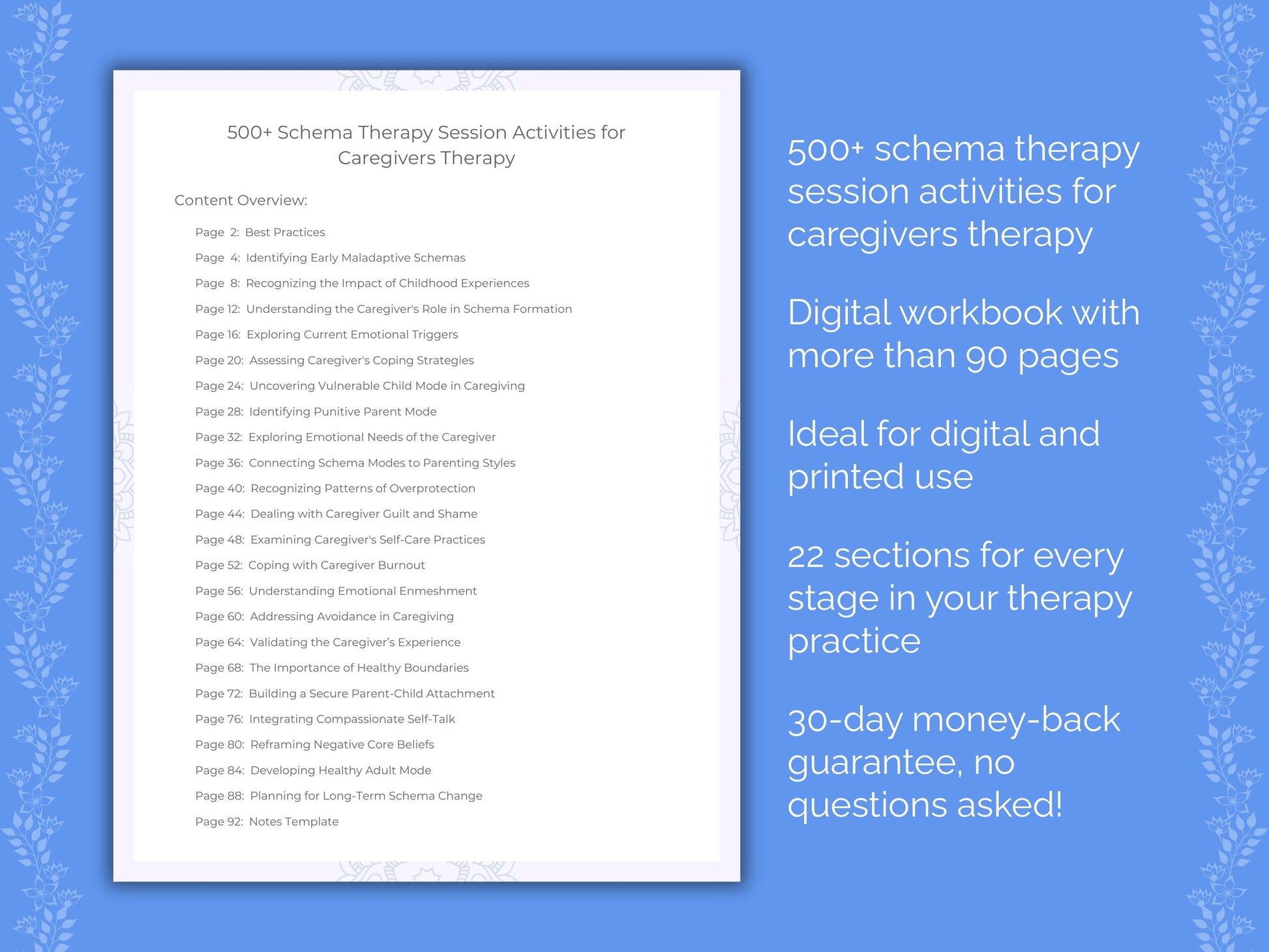 Caregivers Schema Therapy Therapist Worksheets