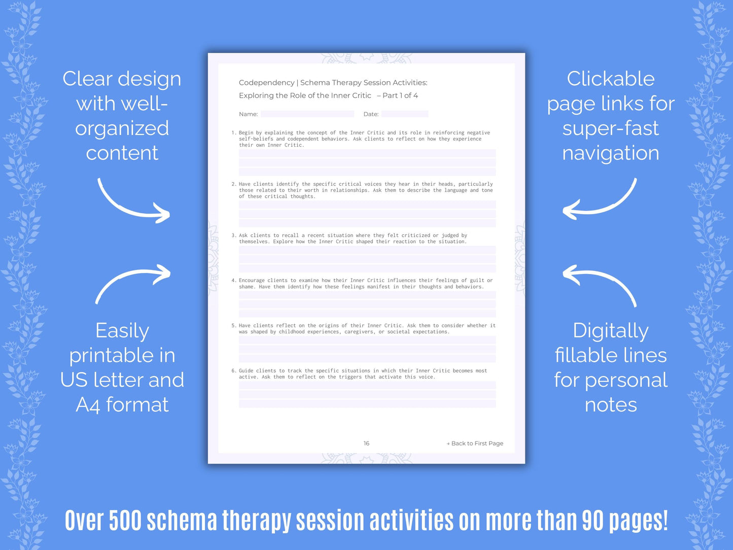 Codependency Schema Therapy Counseling Templates