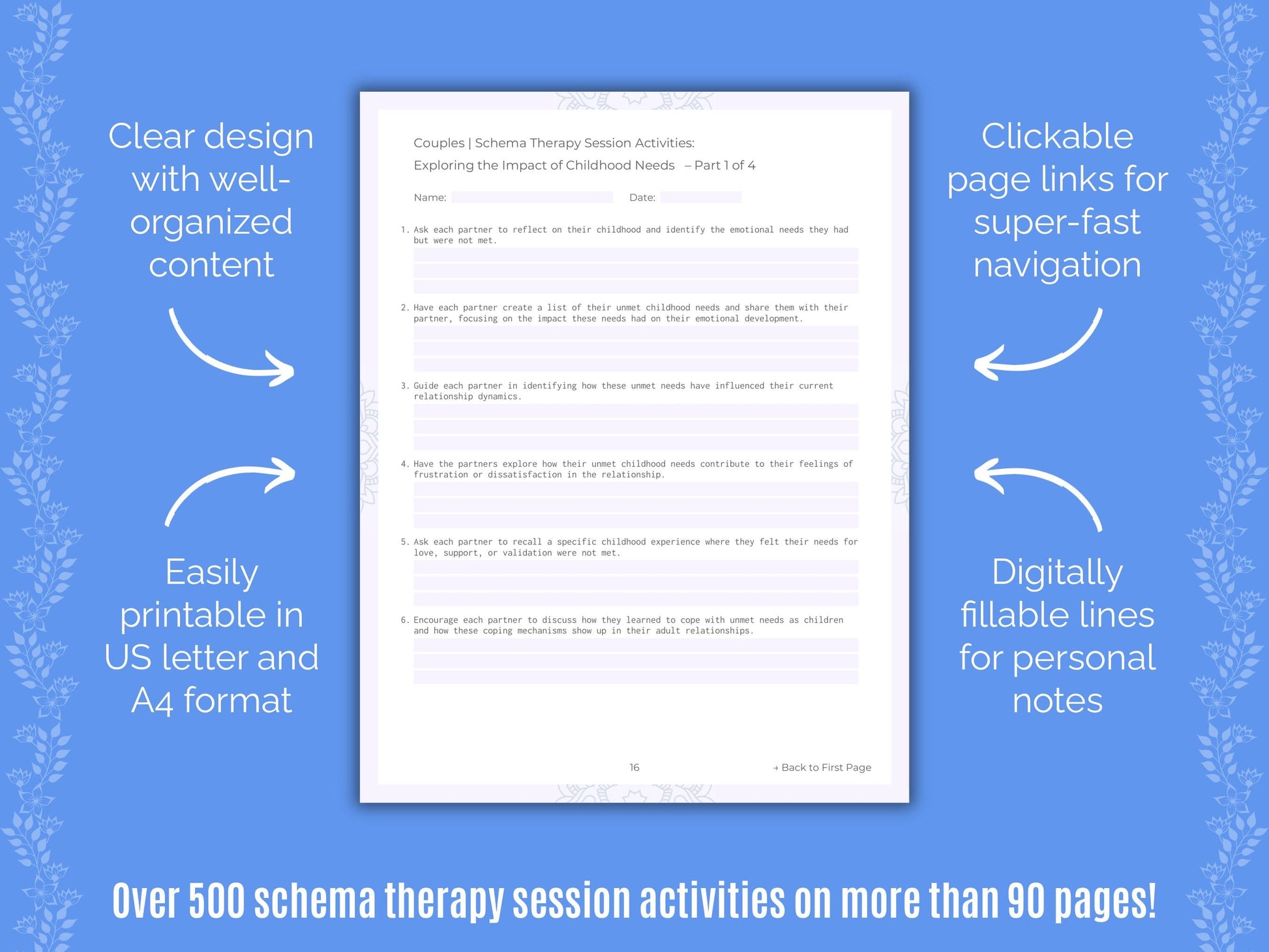 Couples Schema Therapy Counseling Templates