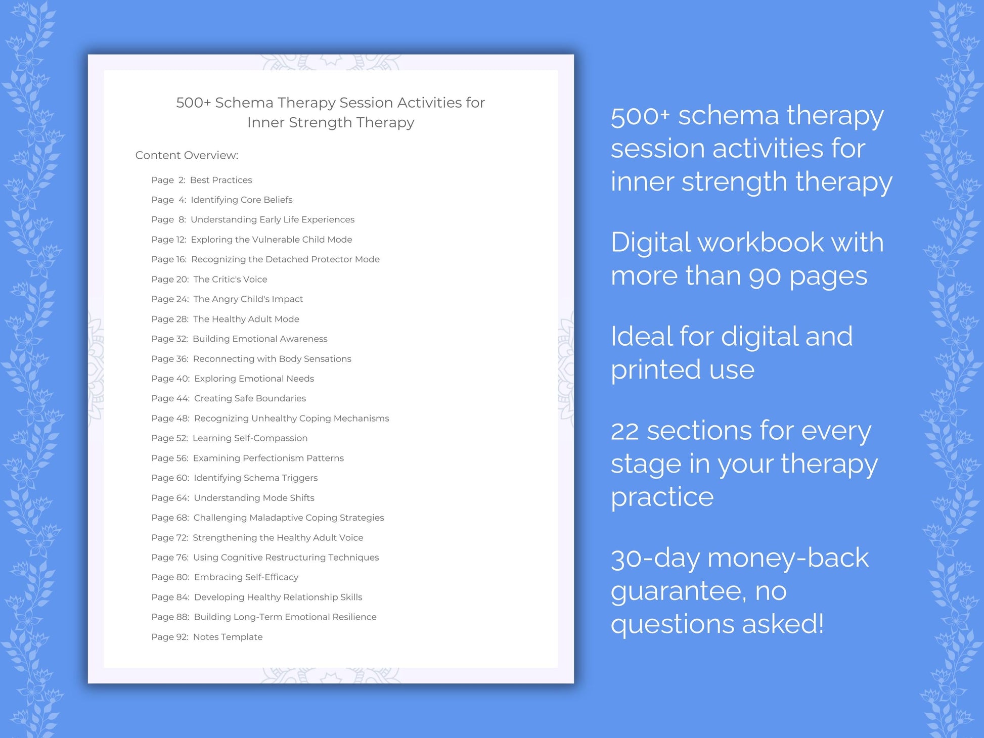 Inner Strength Schema Therapy Therapist Worksheets