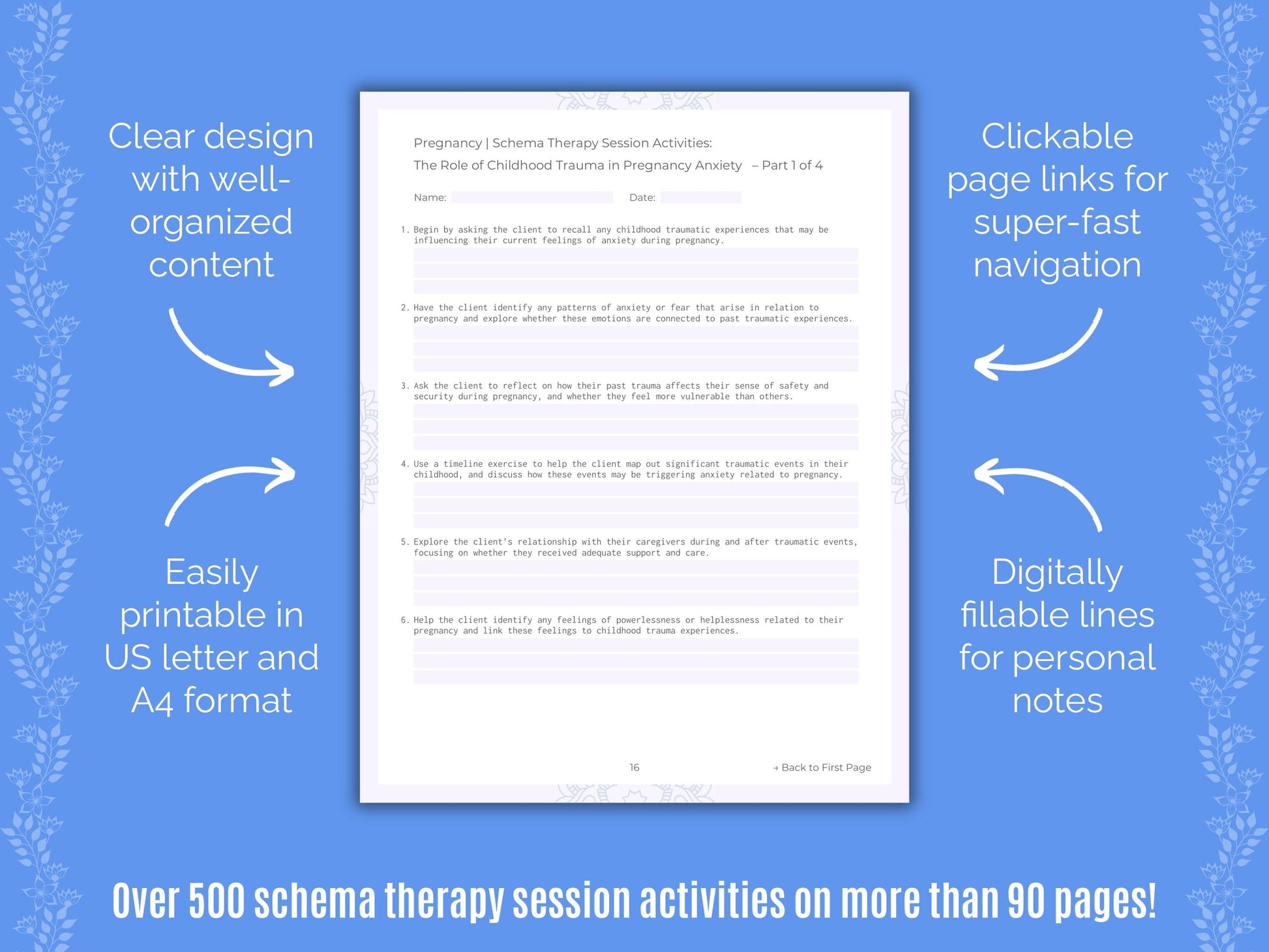 Pregnancy Schema Therapy Counseling Templates