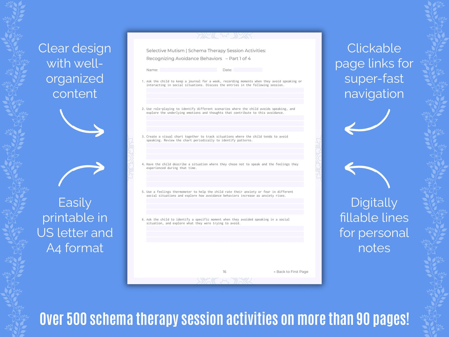 Selective Mutism Schema Therapy Counseling Templates