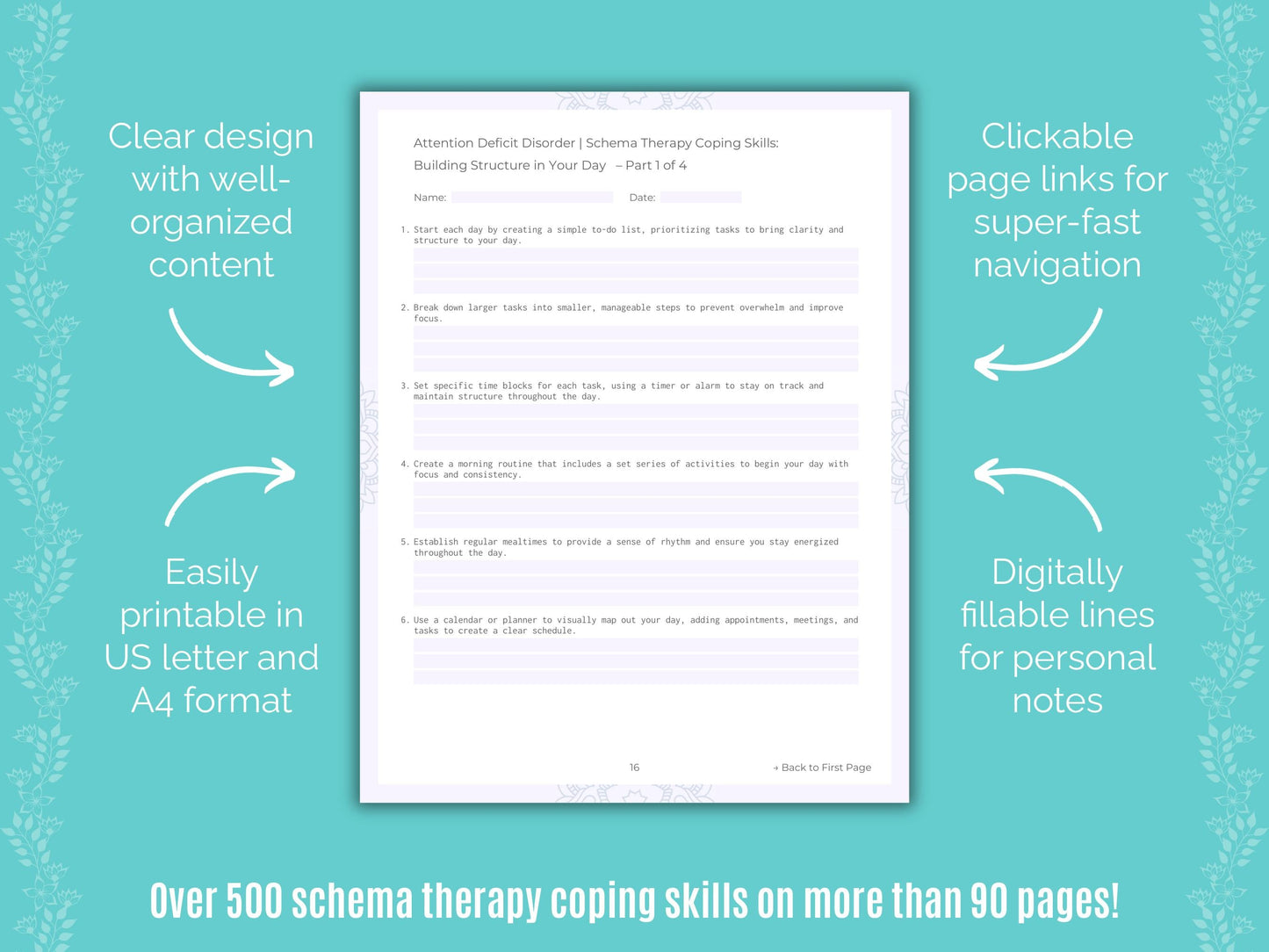 Attention Deficit Disorder (ADD) Schema Therapy Counseling Templates