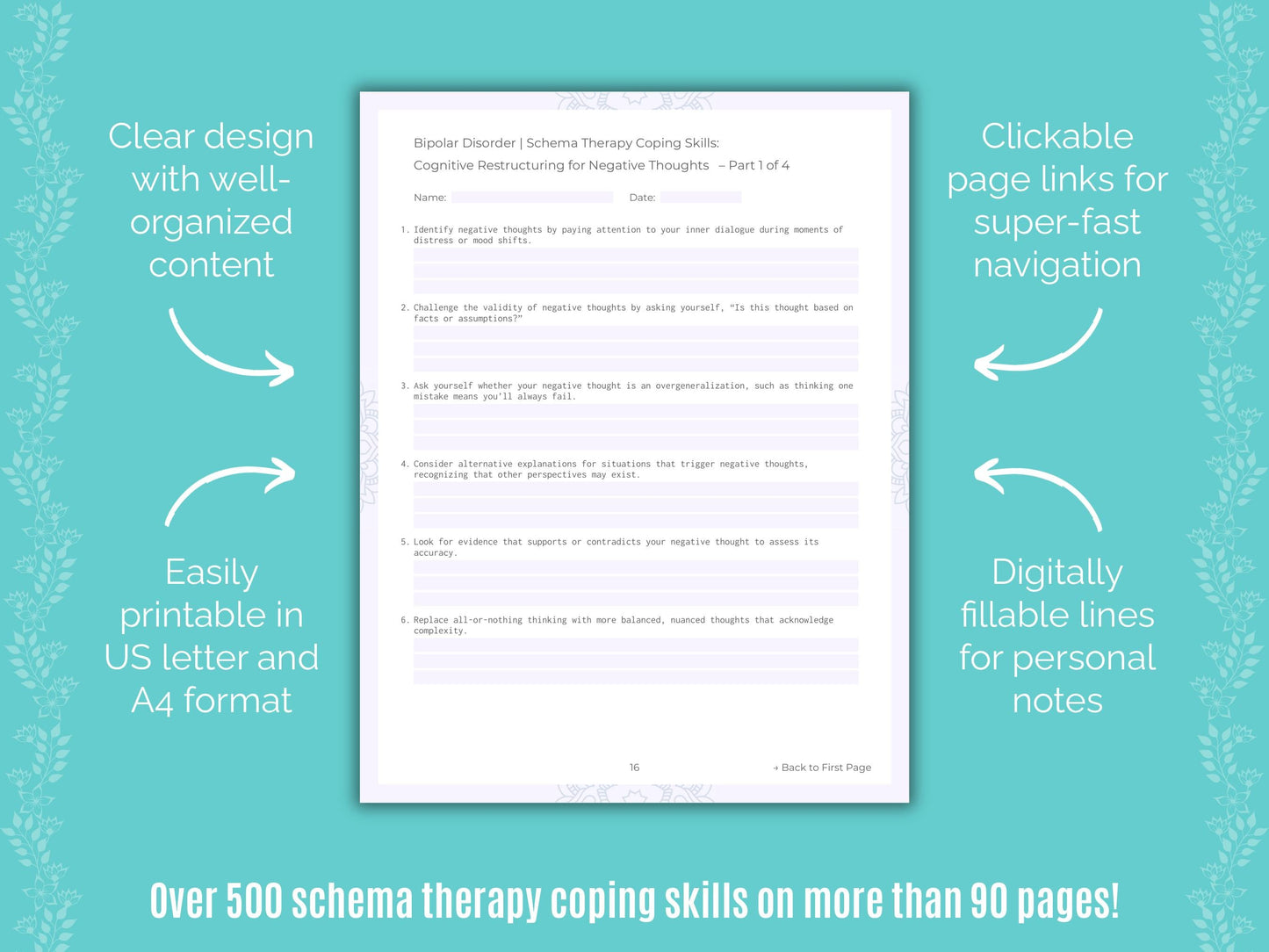 Bipolar Disorder Schema Therapy Counseling Templates