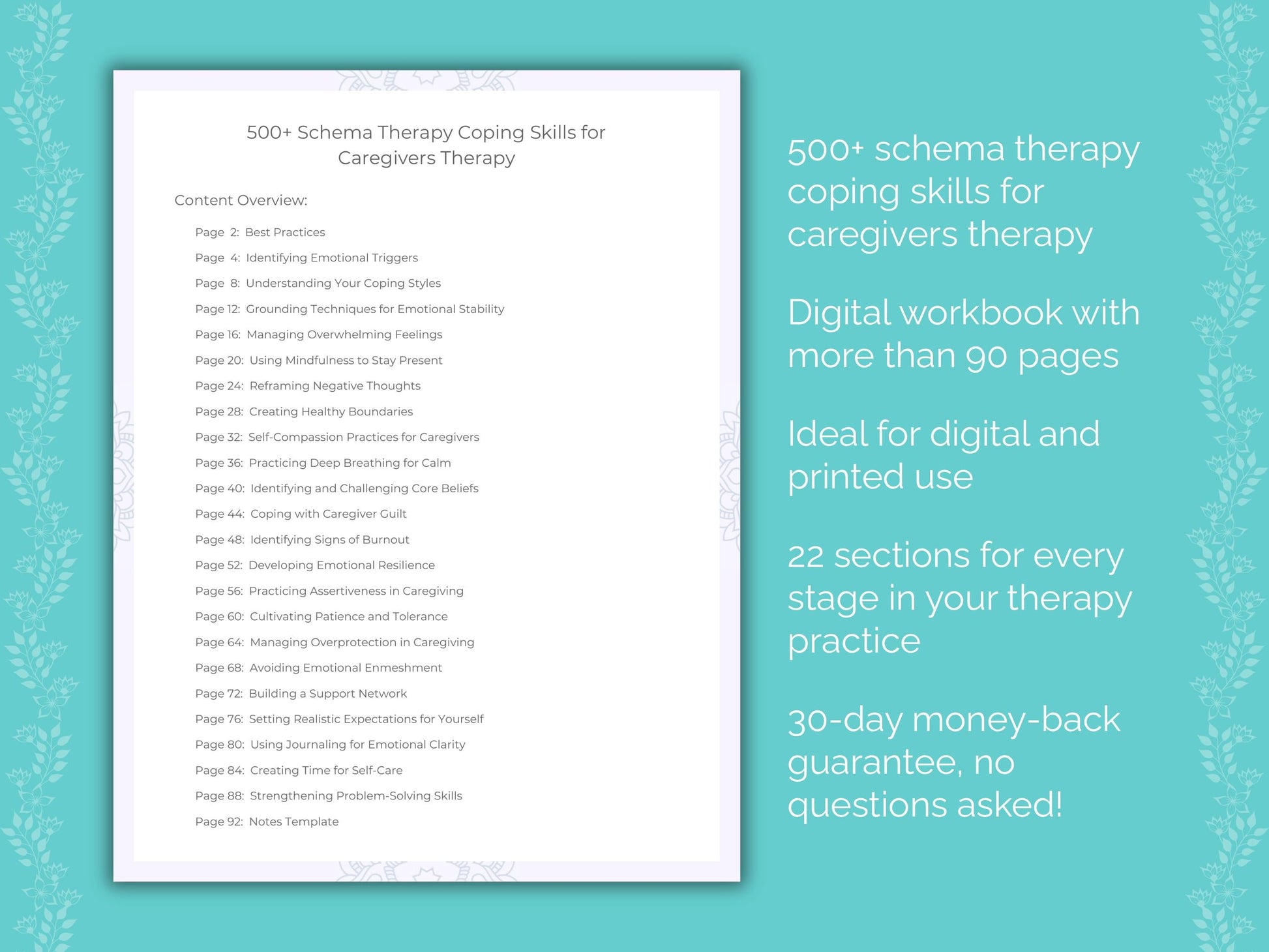 Caregivers Schema Therapy Therapist Worksheets