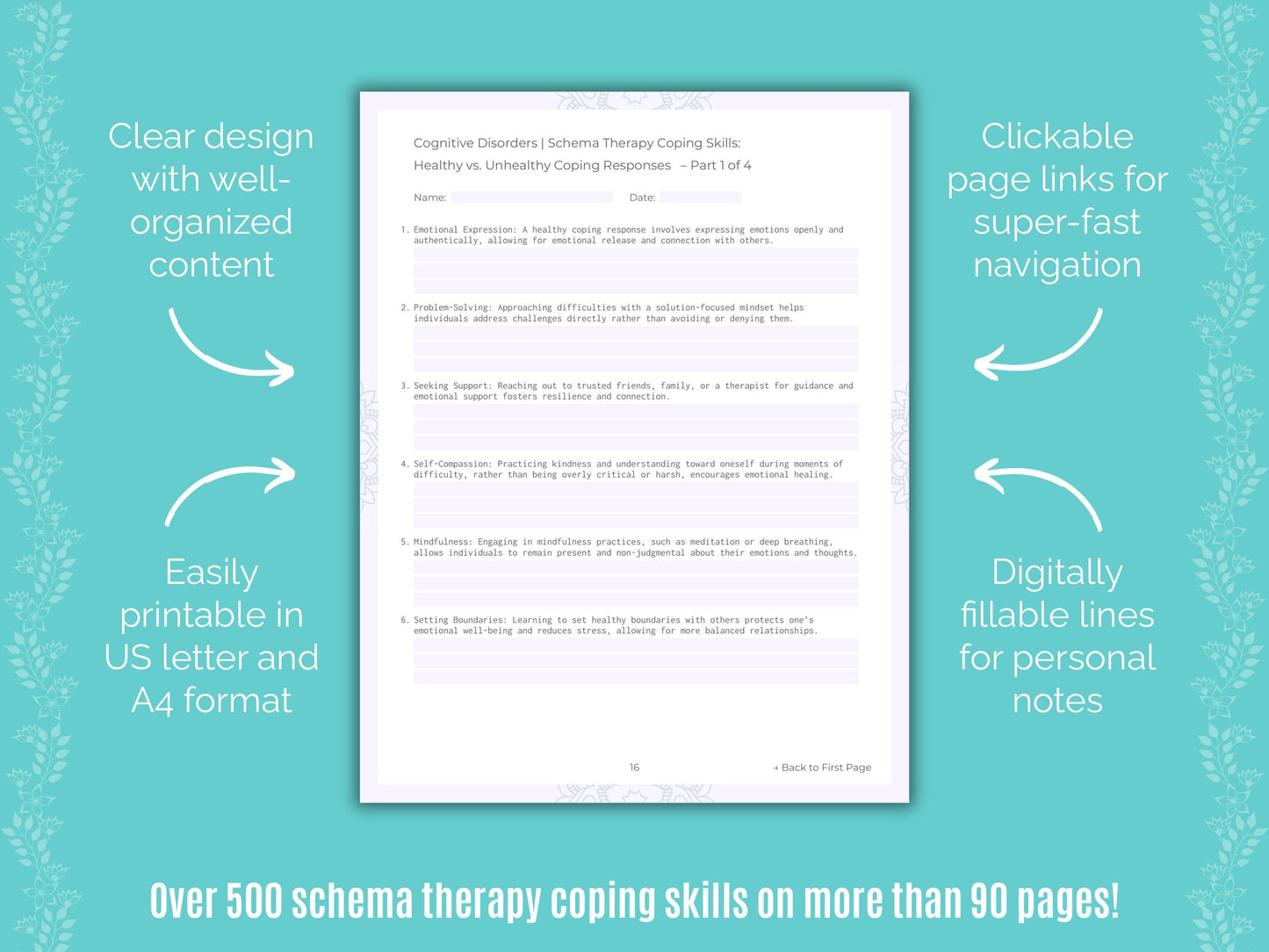 Cognitive Disorders Schema Therapy Counseling Templates