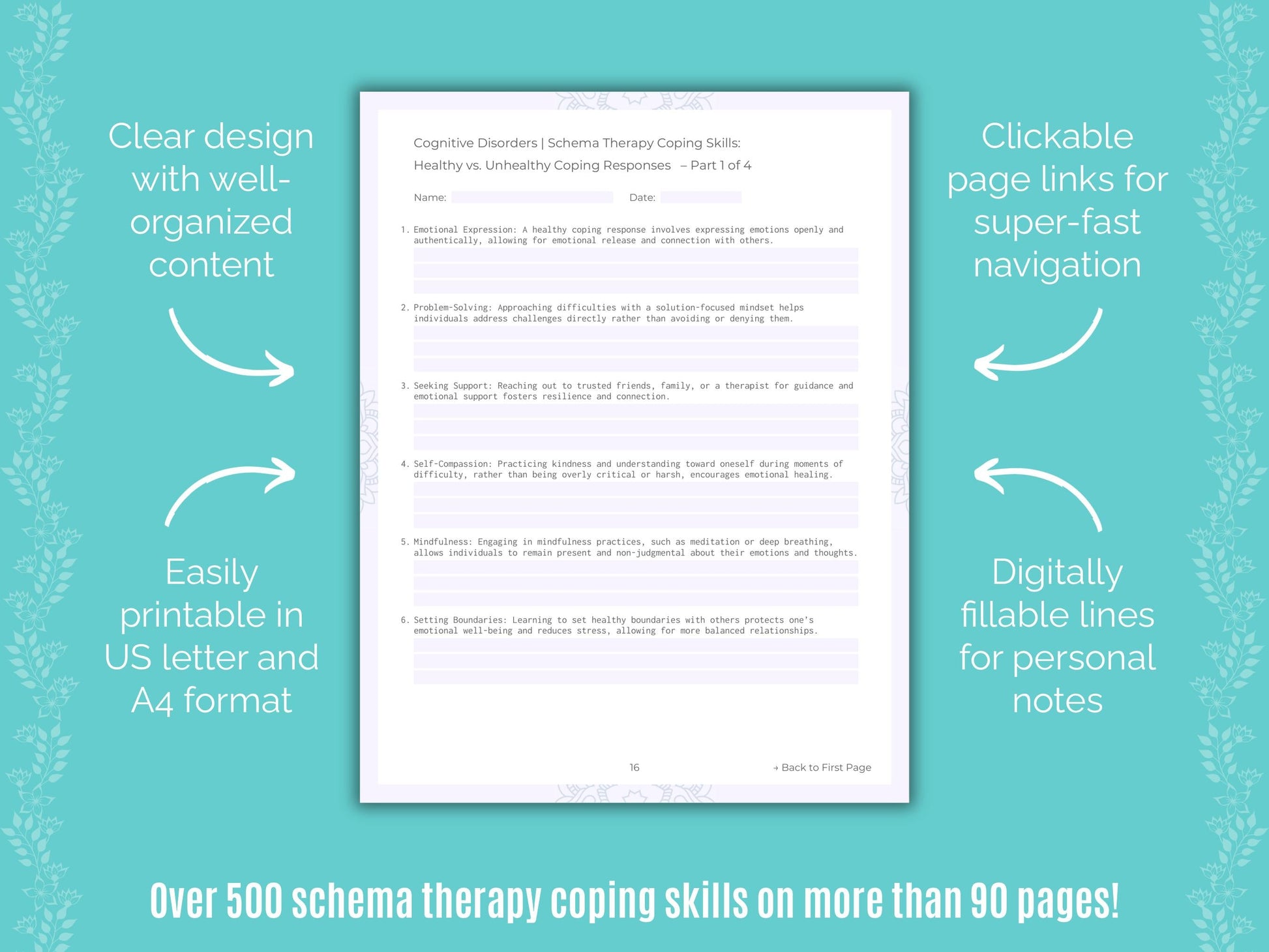 Cognitive Disorders Schema Therapy Counseling Templates