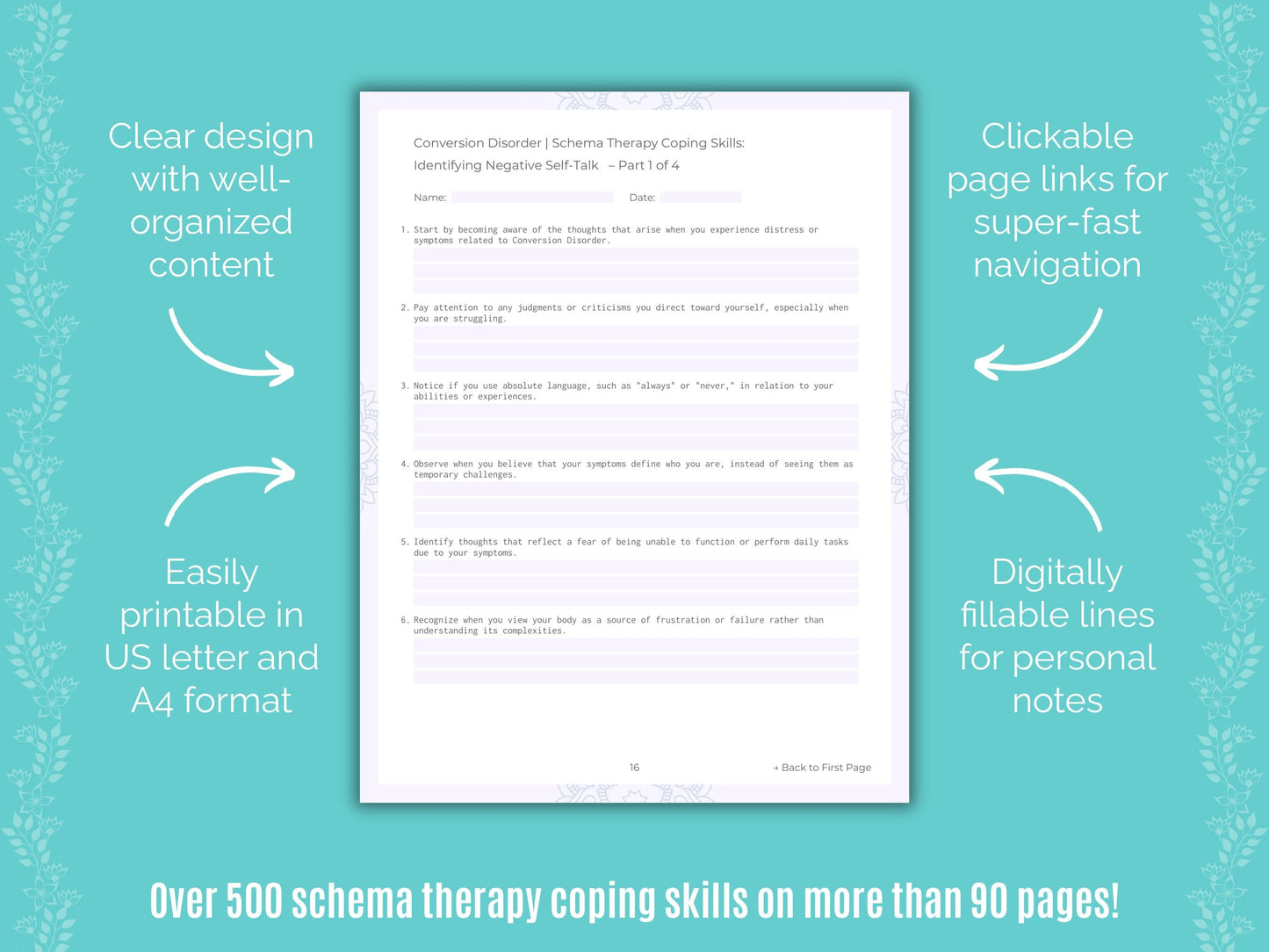 Conversion Disorder Schema Therapy Counseling Templates