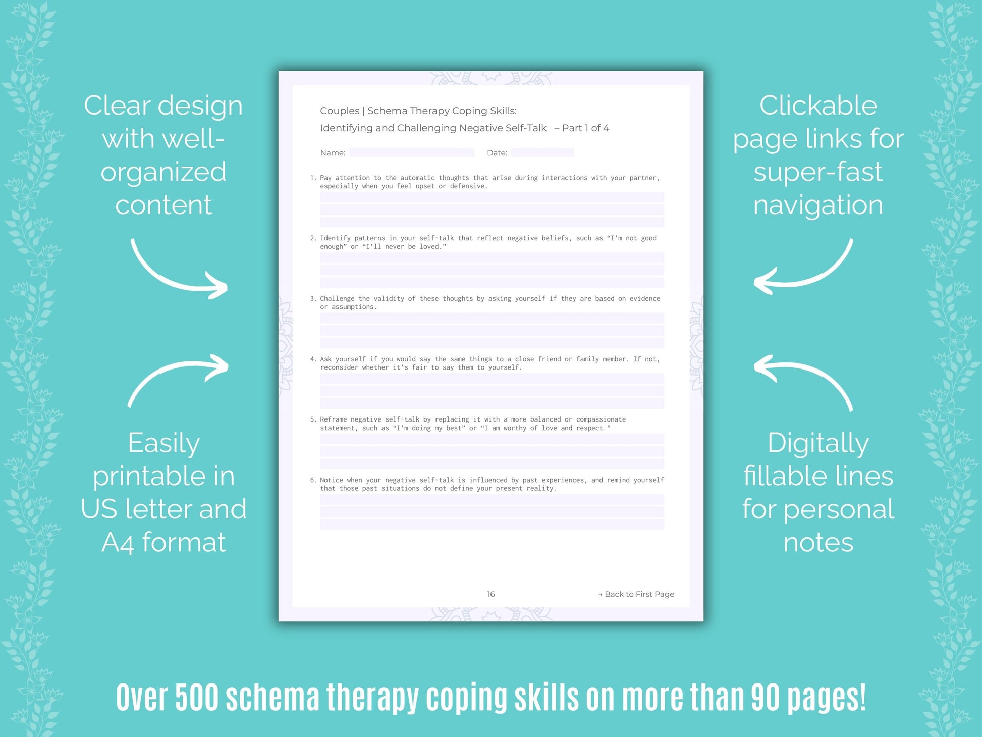 Couples Schema Therapy Counseling Templates
