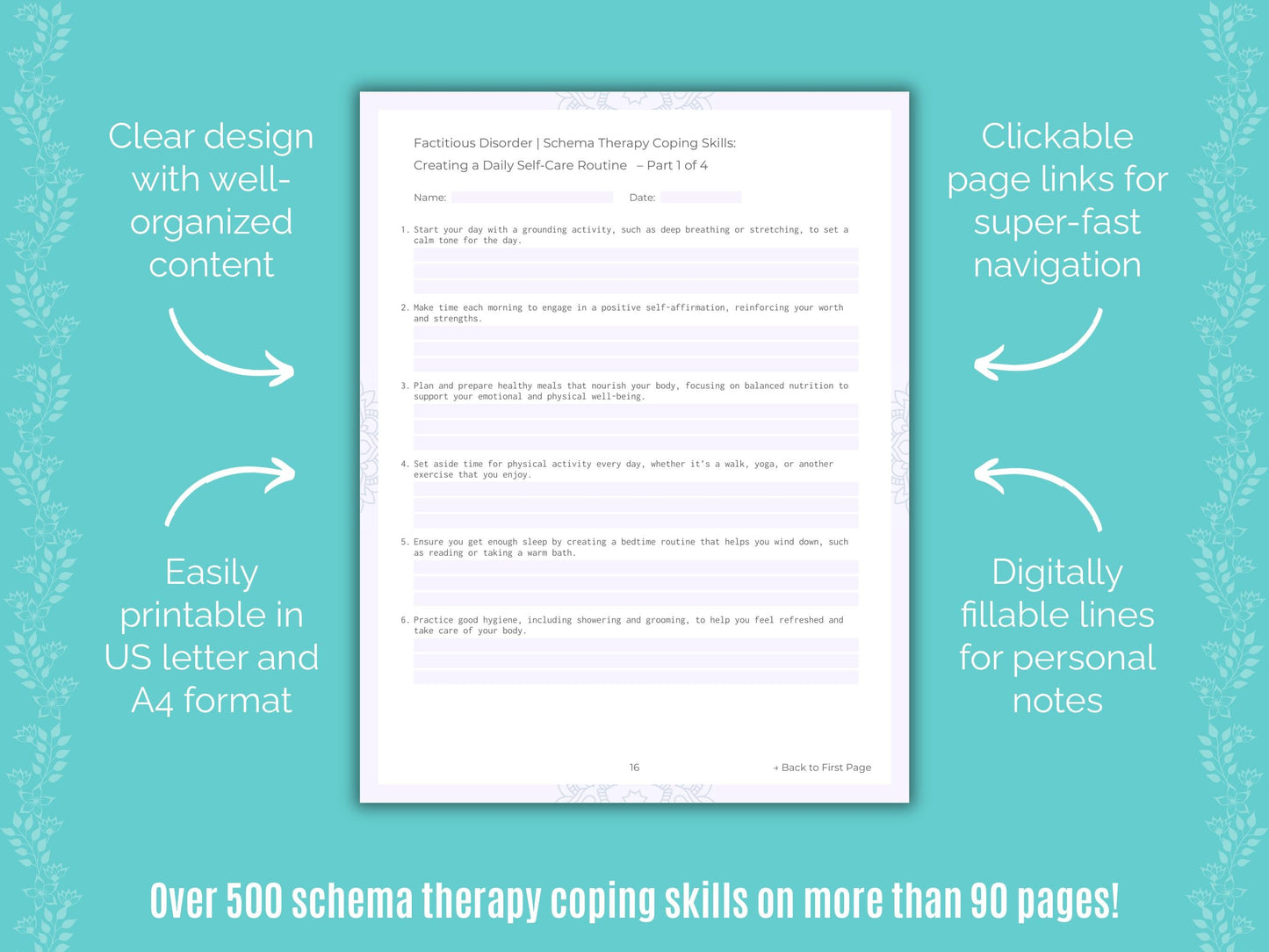 Factitious Disorder Schema Therapy Counseling Templates