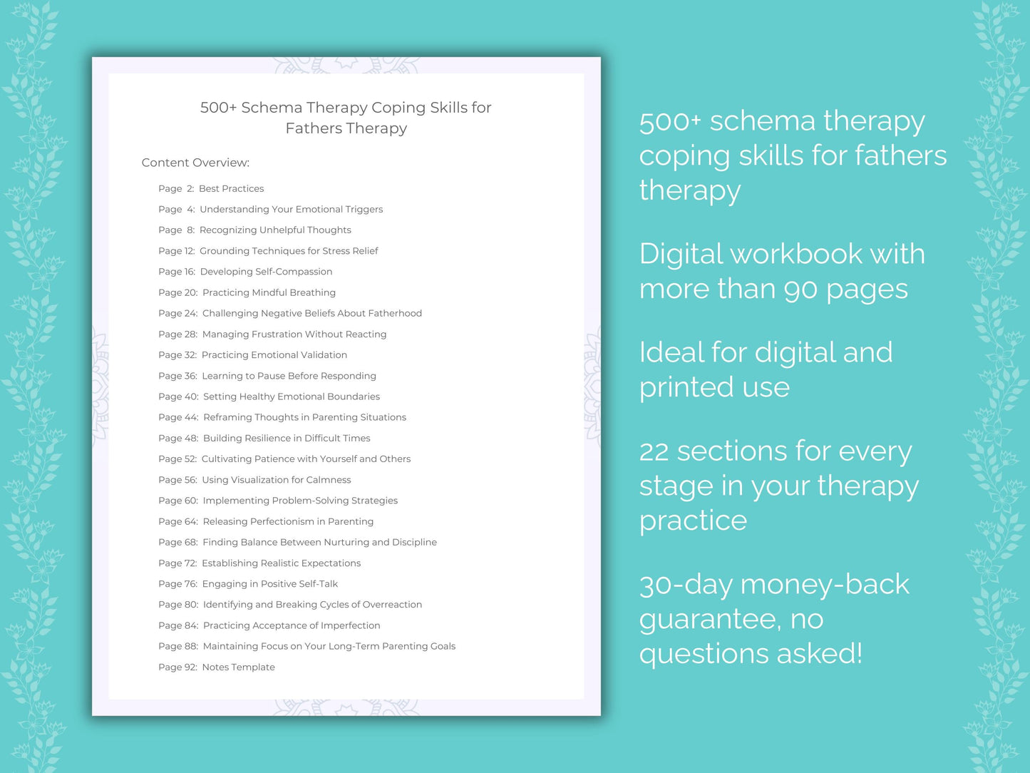 Fathers Schema Therapy Therapist Worksheets