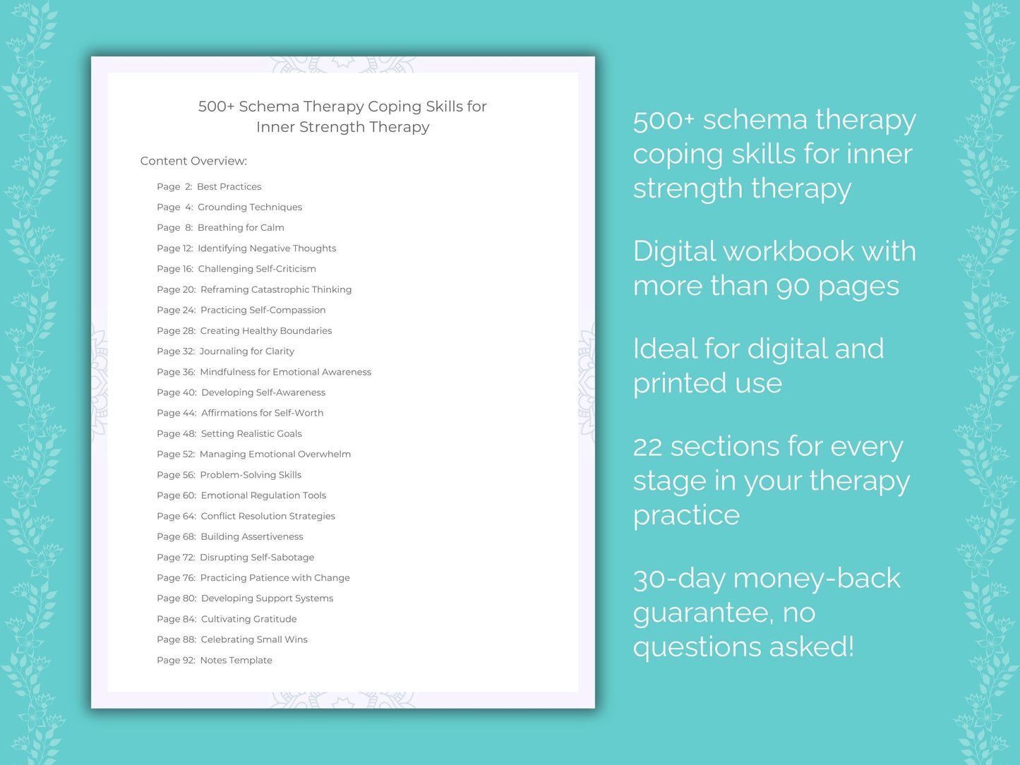 Inner Strength Schema Therapy Therapist Worksheets