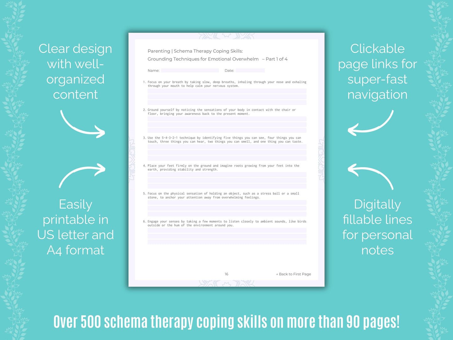 Parenting Schema Therapy Counseling Templates