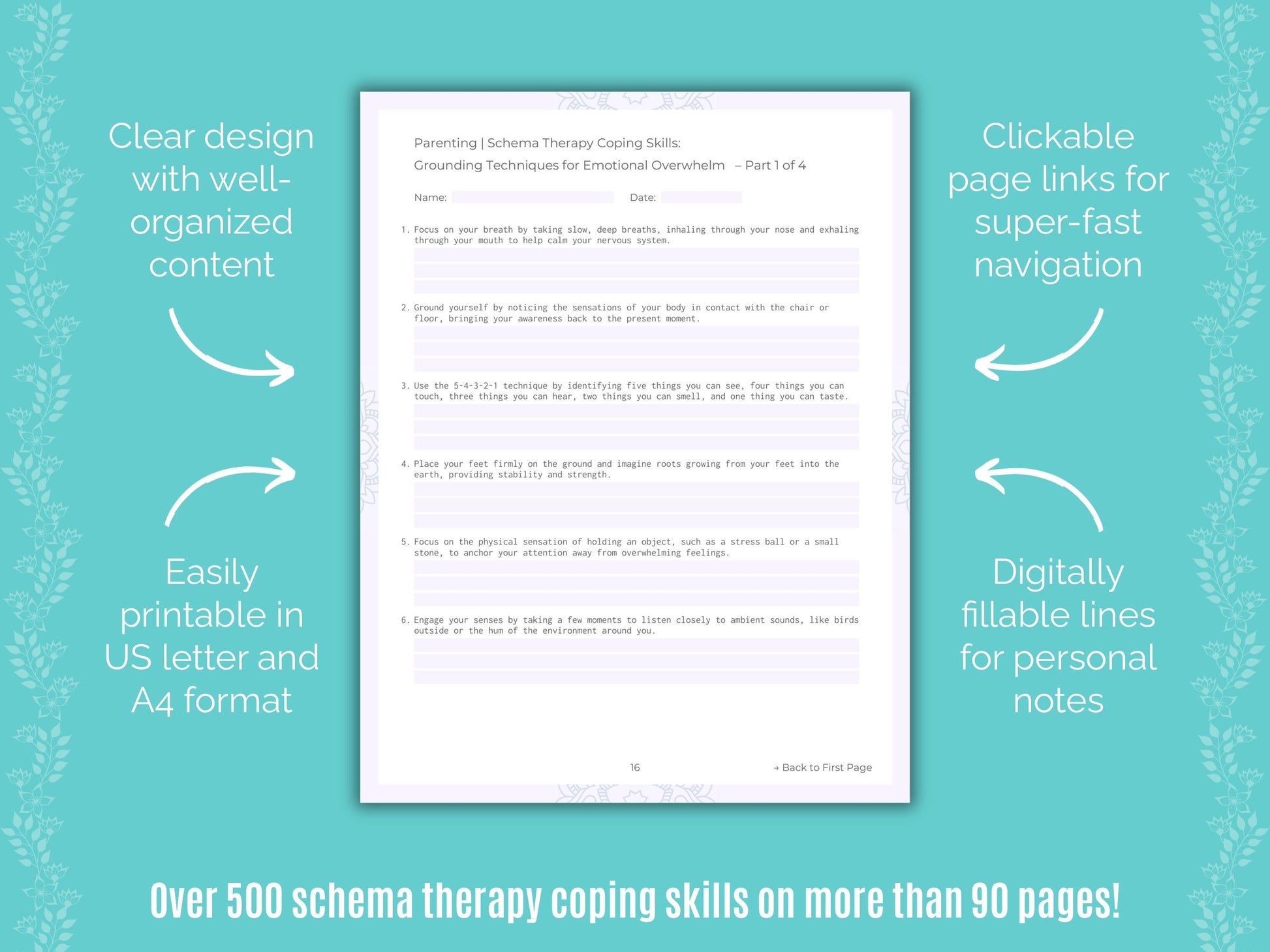 Parenting Schema Therapy Counseling Templates