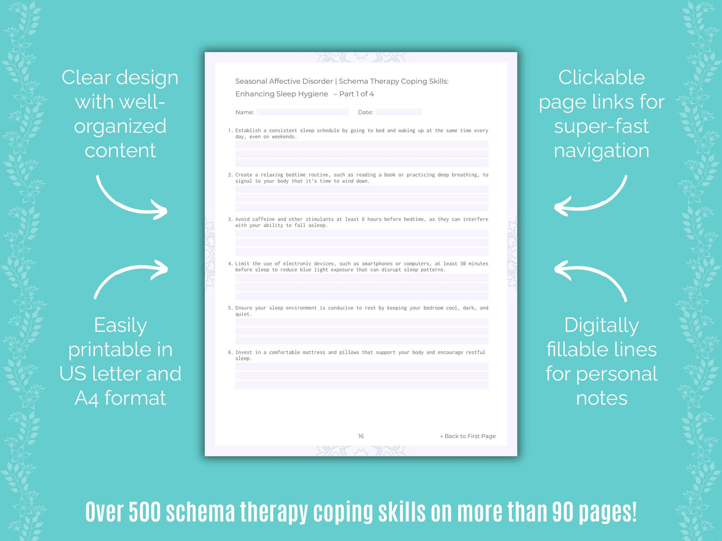 Seasonal Affective Disorder Schema Therapy Counseling Templates