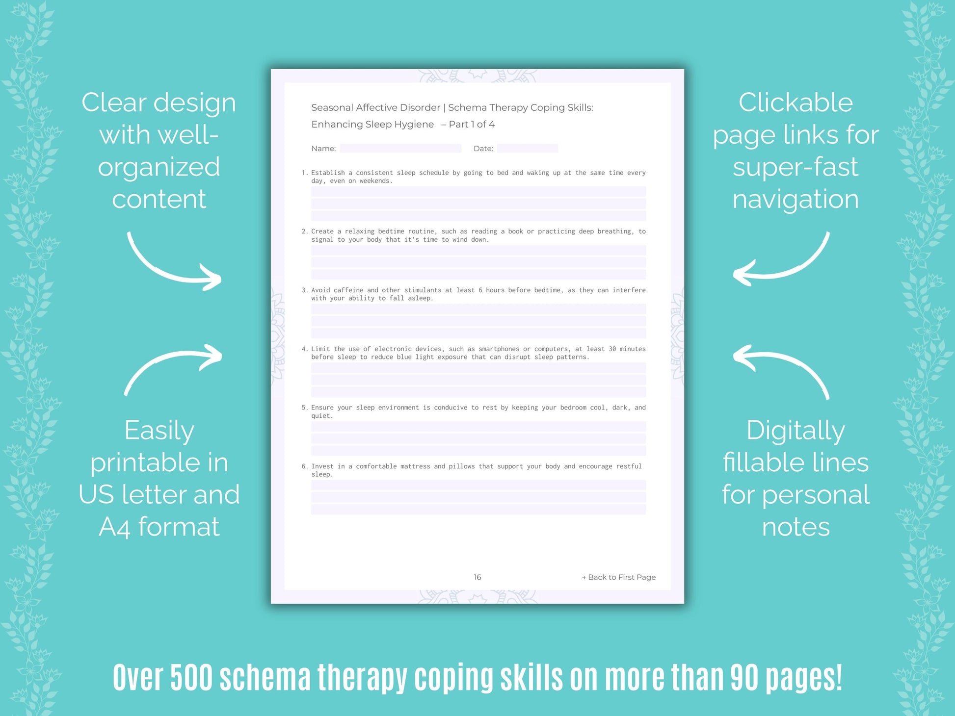 Seasonal Affective Disorder Schema Therapy Counseling Templates