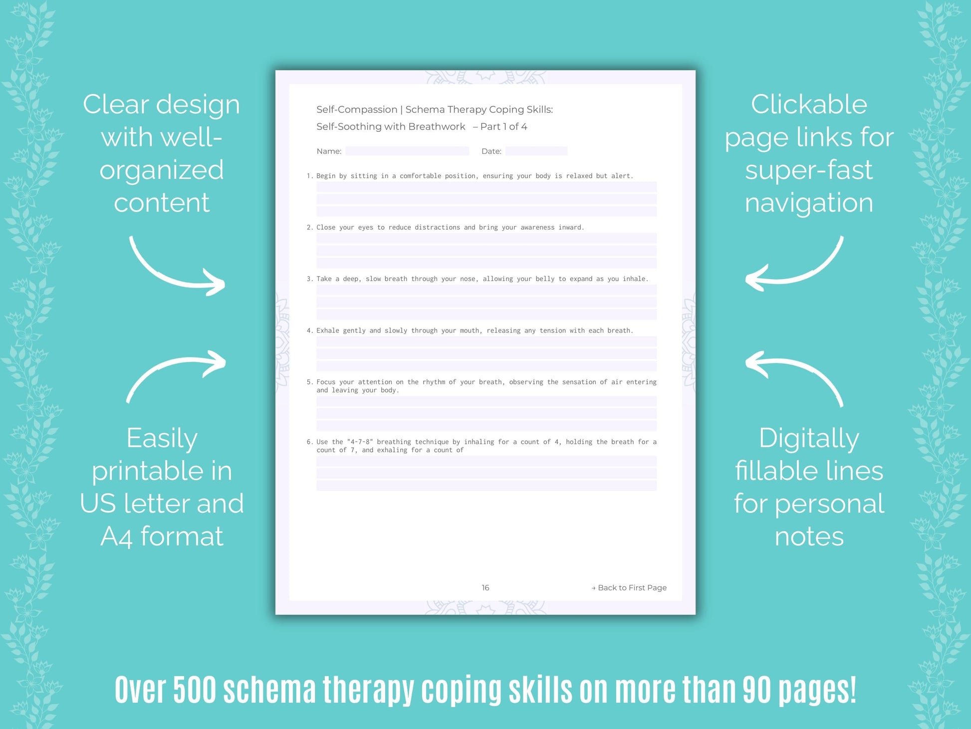 Self-Compassion Schema Therapy Counseling Templates