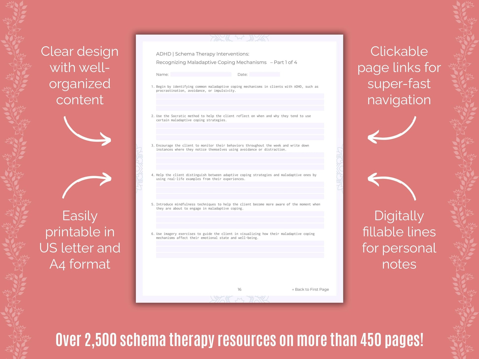 ADHD Schema Therapy Counseling Templates