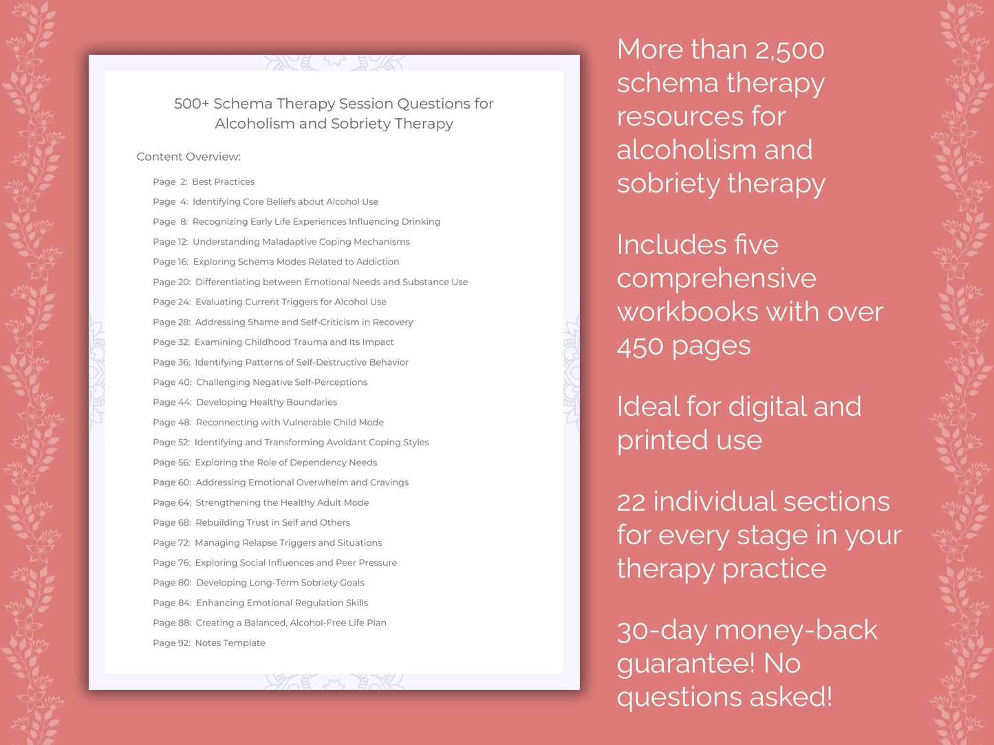 Alcoholism and Sobriety Schema Therapy Therapist Worksheets
