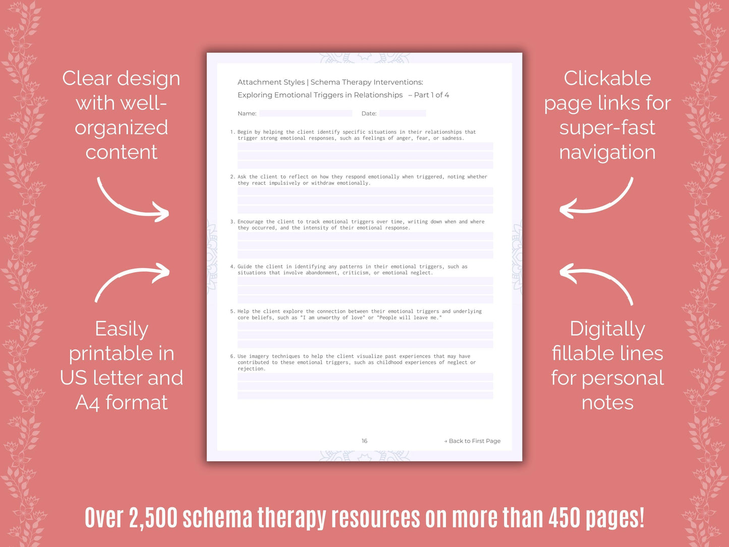 Attachment Styles Schema Therapy Counseling Templates