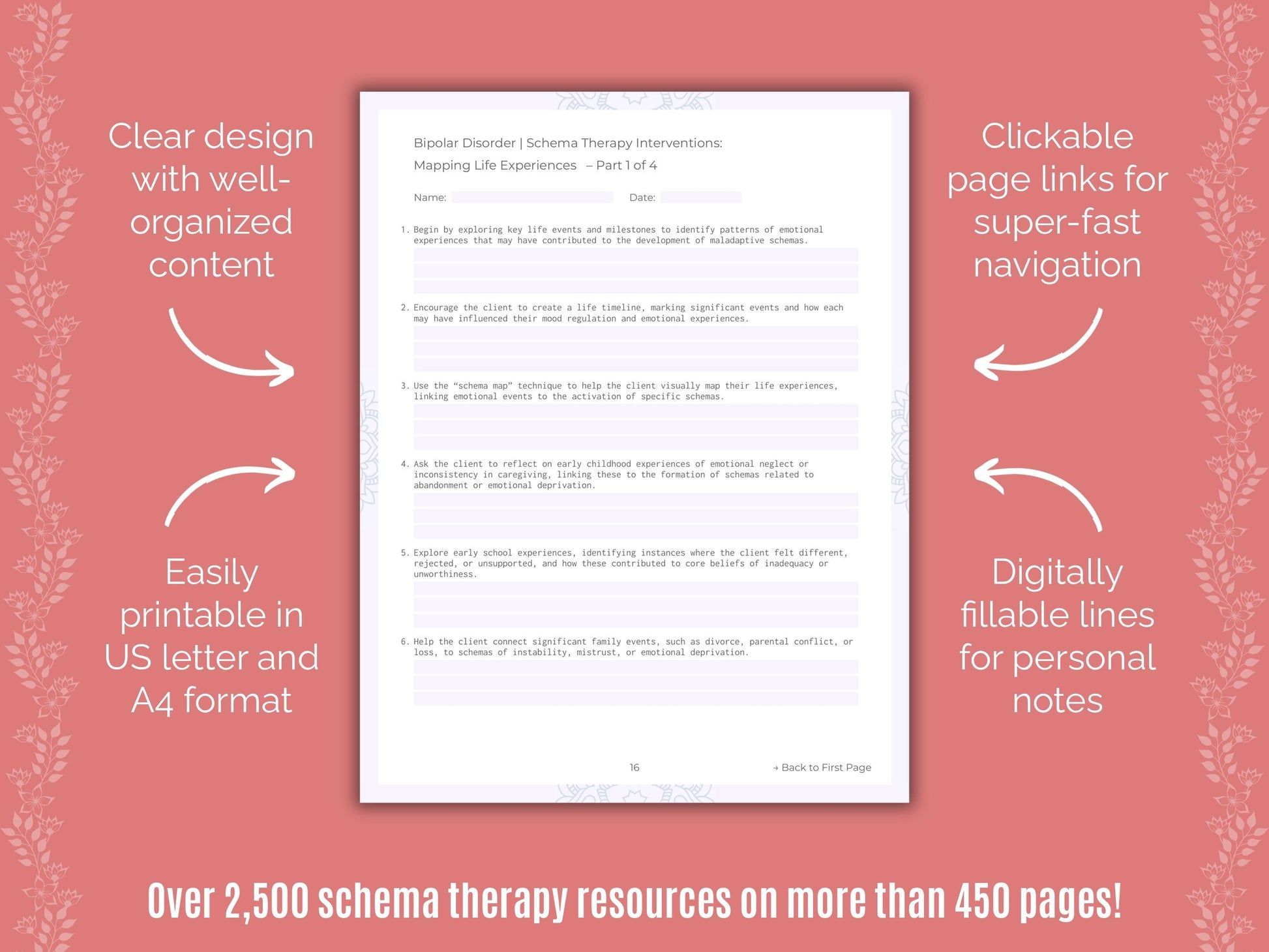 Bipolar Disorder Schema Therapy Counseling Templates