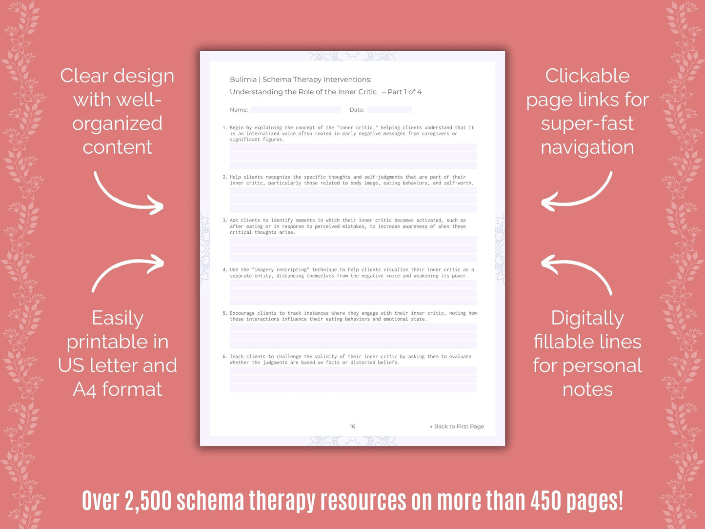 Bulimia Schema Therapy Counseling Templates