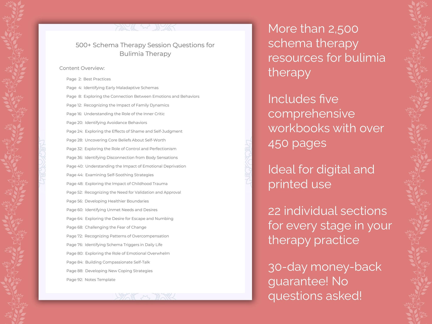 Bulimia Schema Therapy Therapist Worksheets