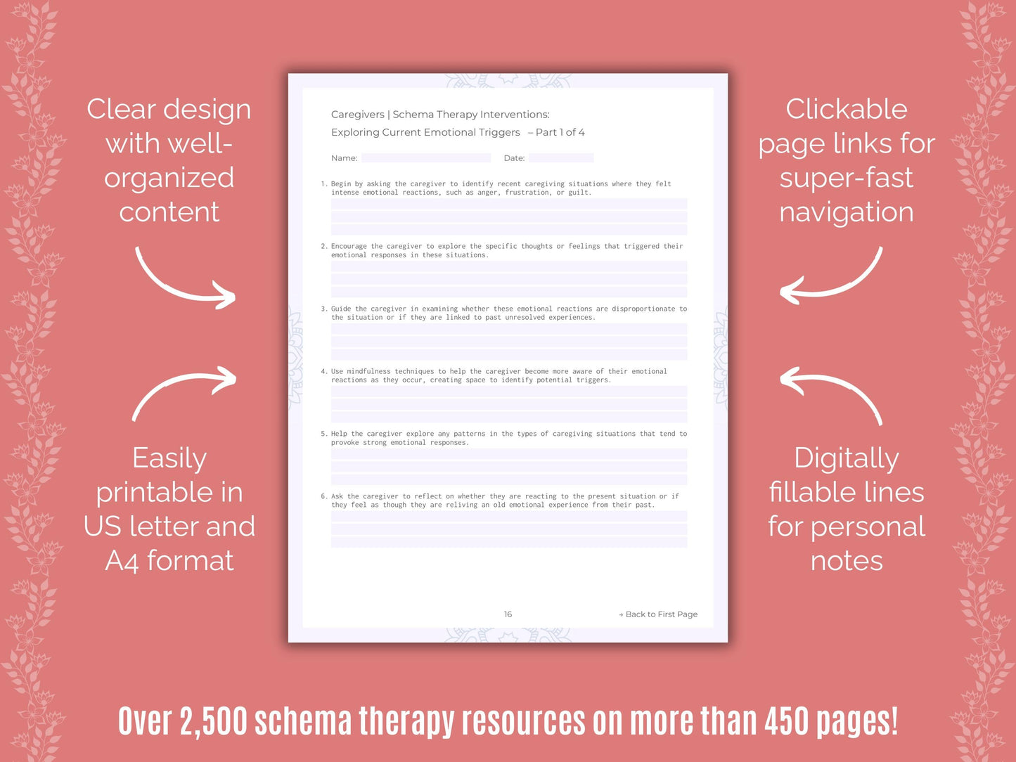 Caregivers Schema Therapy Counseling Templates