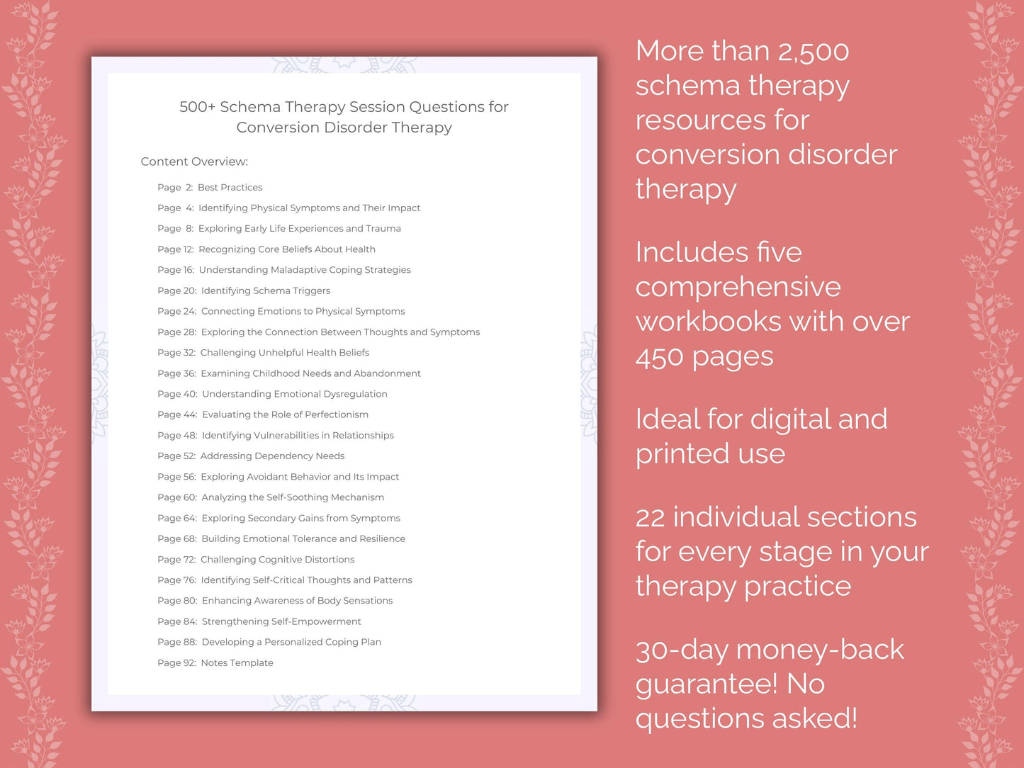 Conversion Disorder Schema Therapy Therapist Worksheets