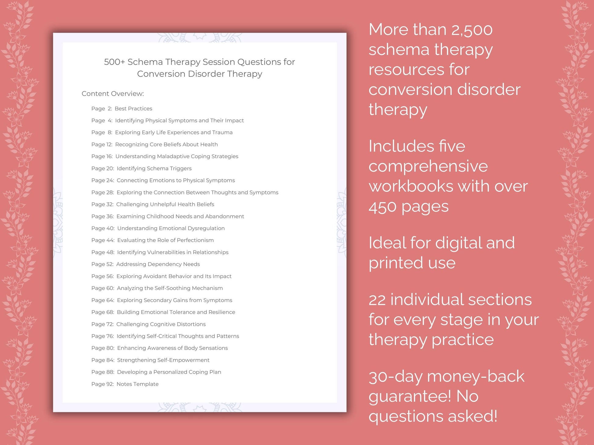 Conversion Disorder Schema Therapy Therapist Worksheets