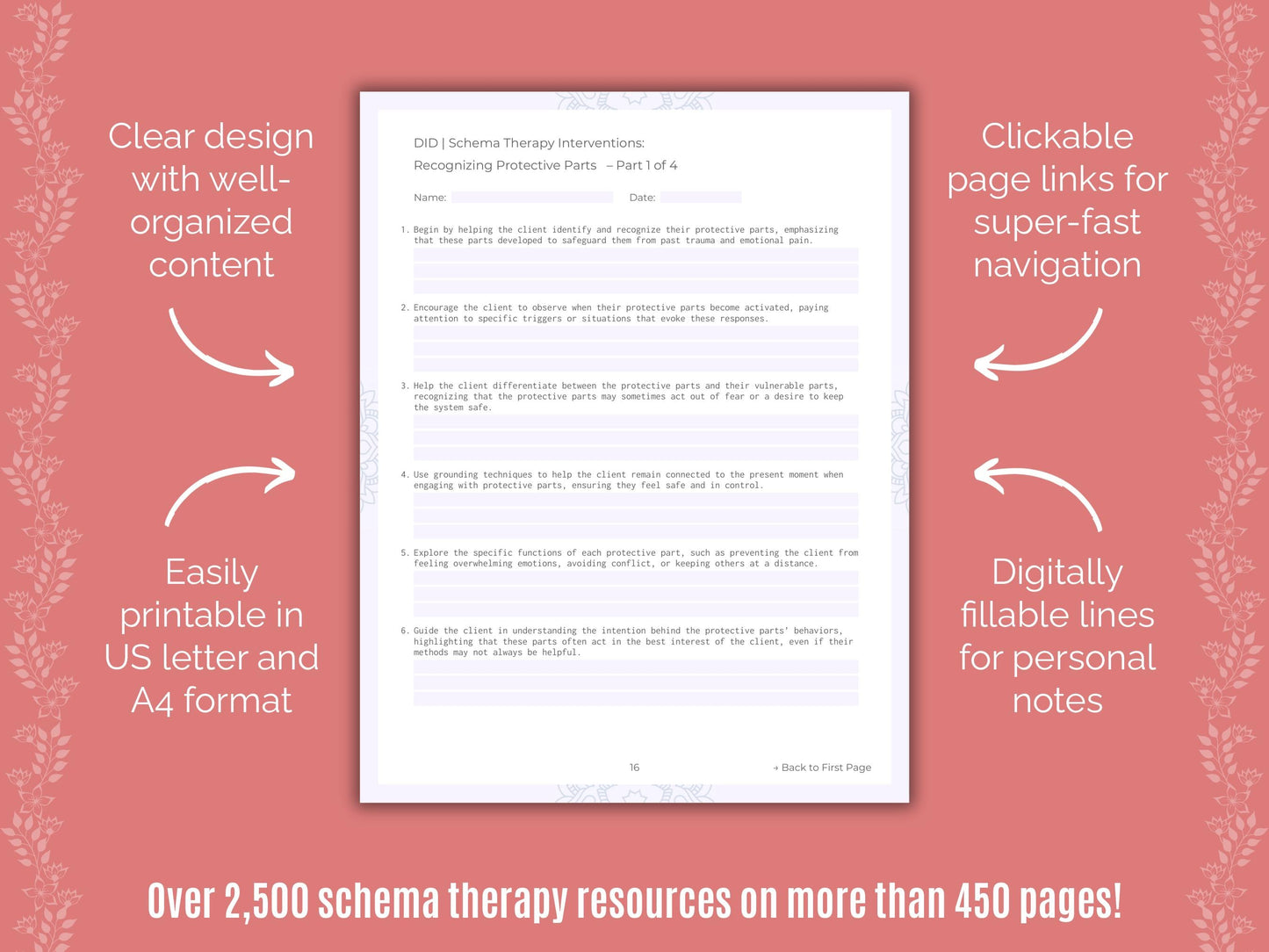 Dissociative Identity Disorder (DID) Schema Therapy Counseling Templates