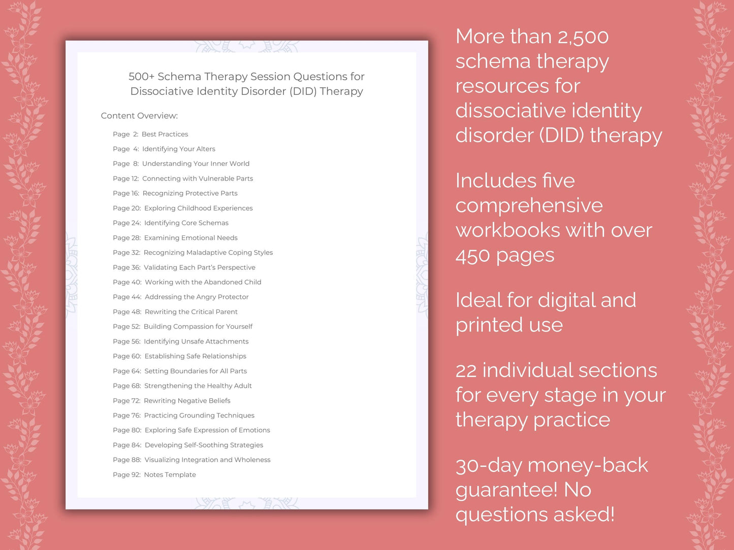 Dissociative Identity Disorder (DID) Schema Therapy Therapist Worksheets