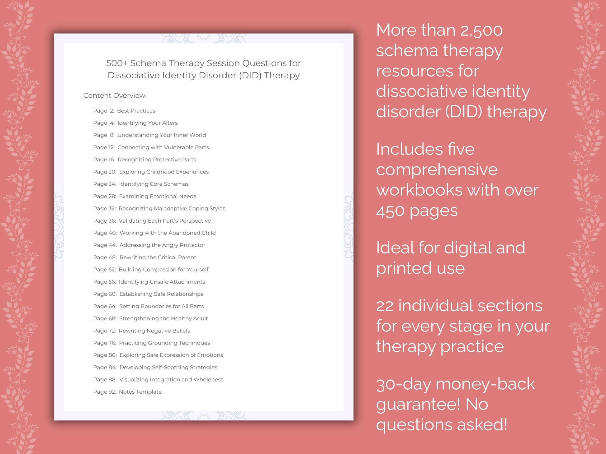 Dissociative Identity Disorder (DID) Schema Therapy Therapist Worksheets