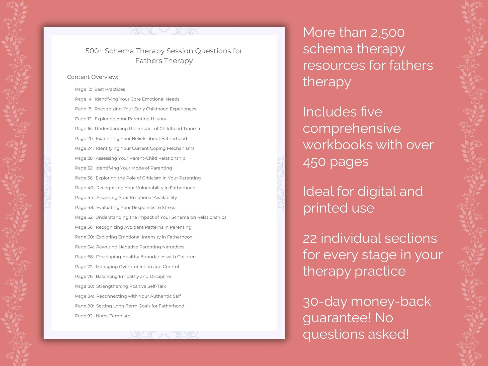 Fathers Schema Therapy Therapist Worksheets