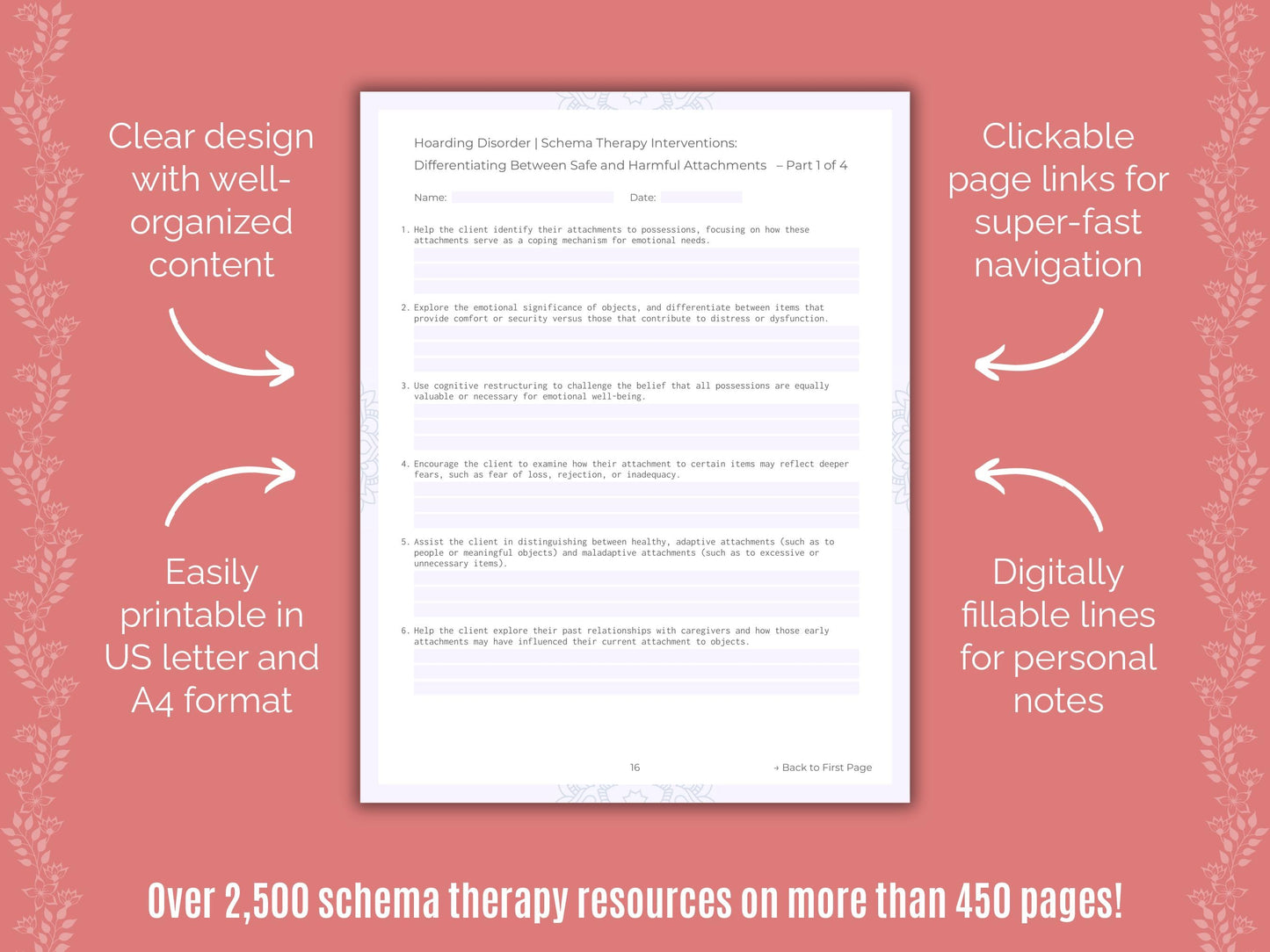 Hoarding Disorder Schema Therapy Counseling Templates