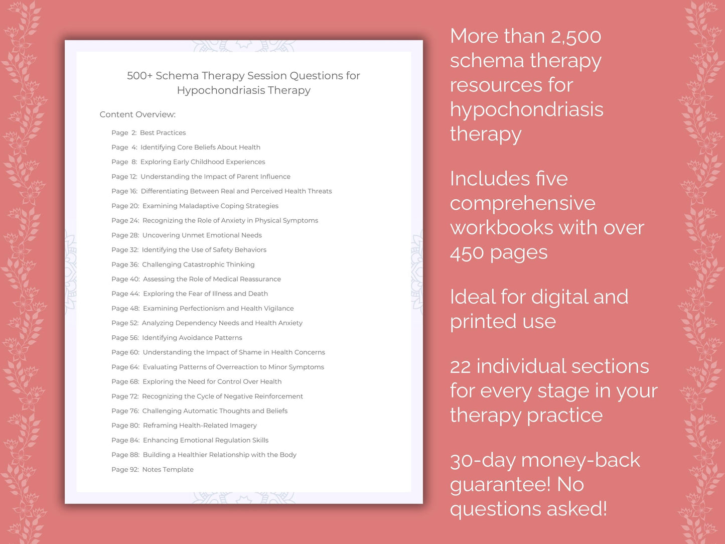 Hypochondriasis Schema Therapy Therapist Worksheets