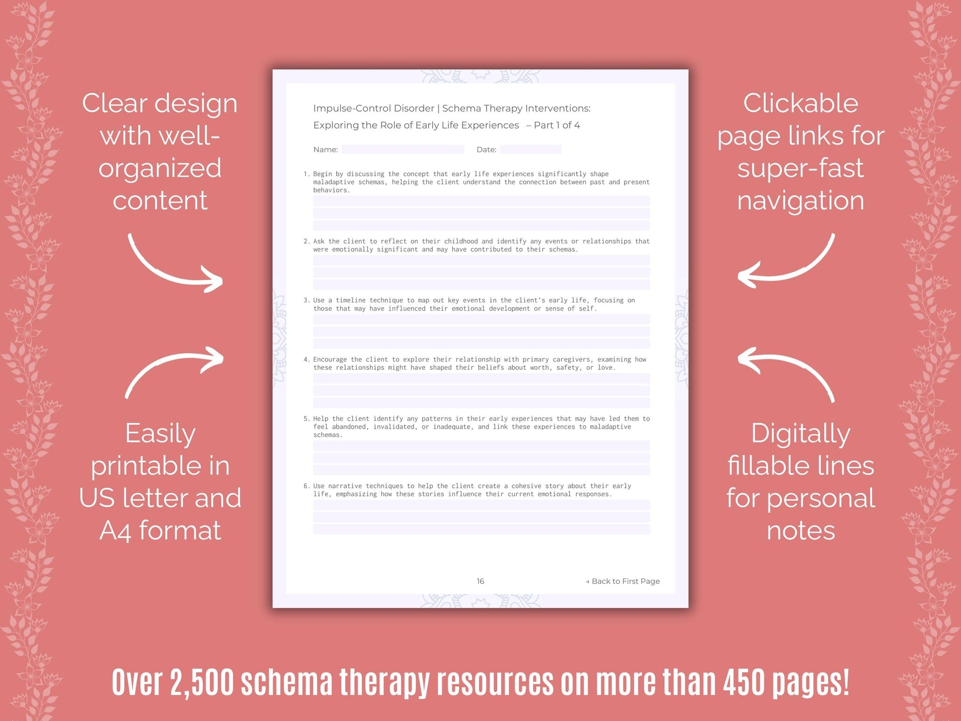 Impulse-Control Disorder (ICD) Schema Therapy Counseling Templates