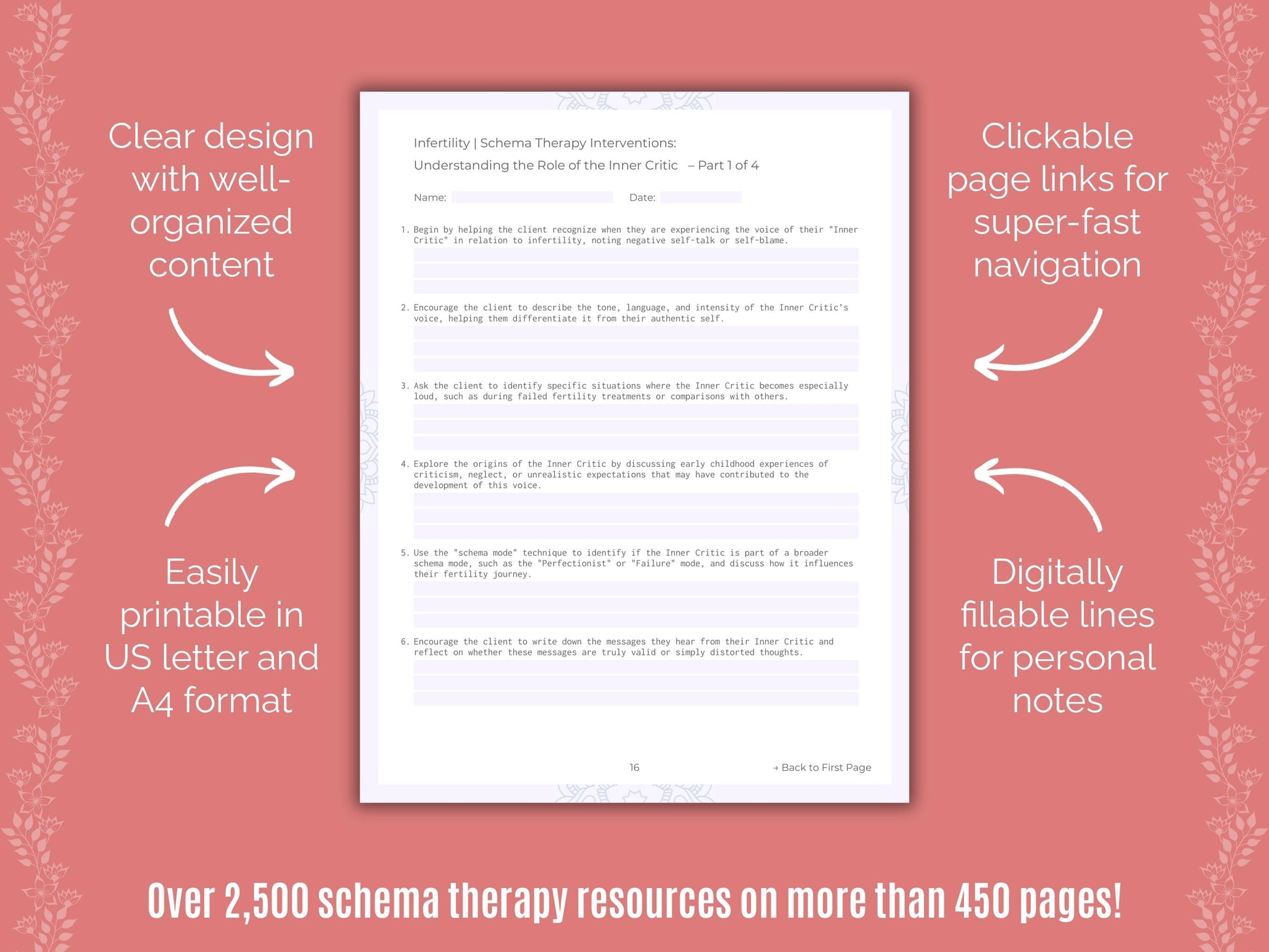 Infertility Schema Therapy Counseling Templates