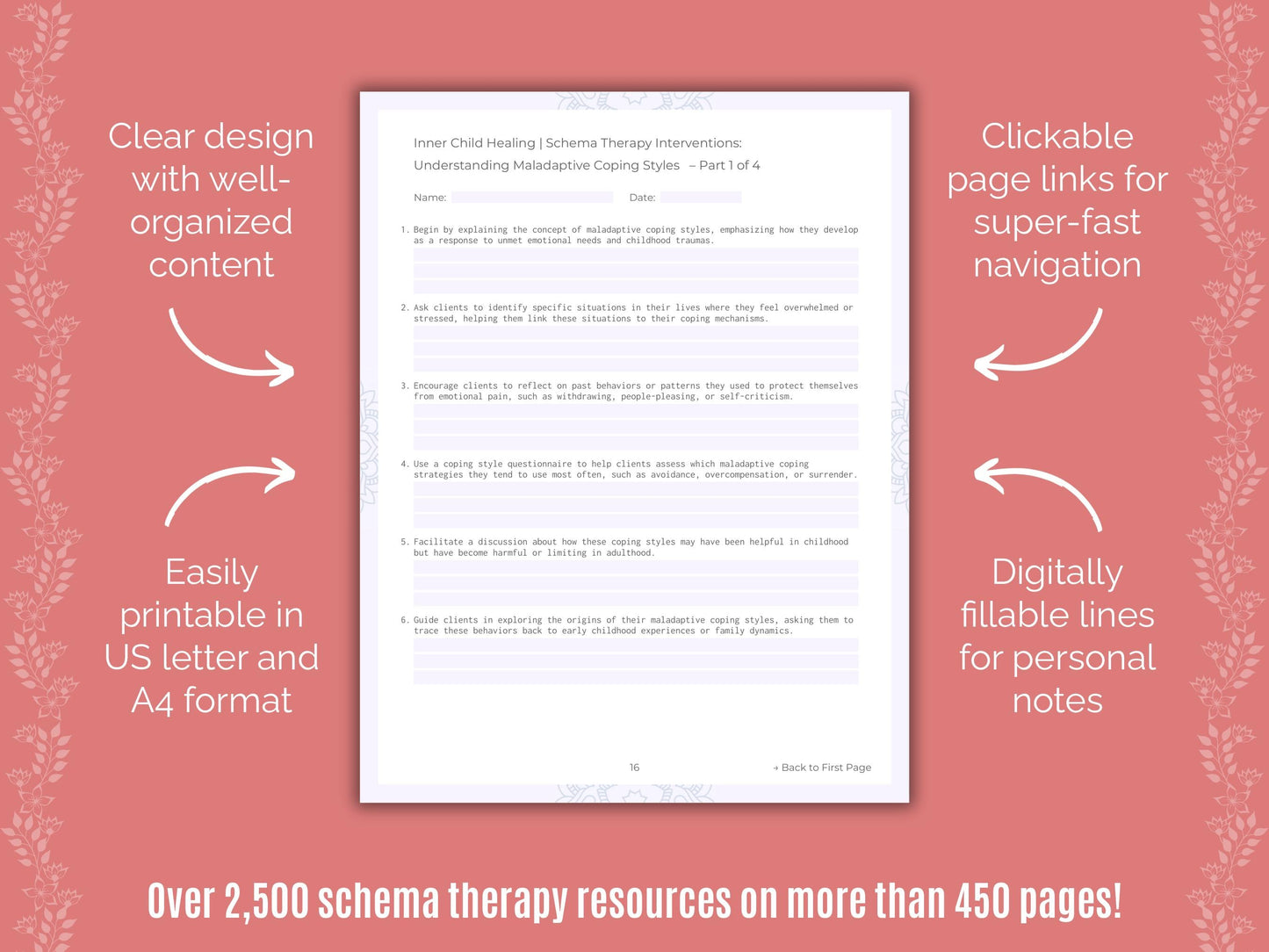 Inner Child Healing Schema Therapy Counseling Templates