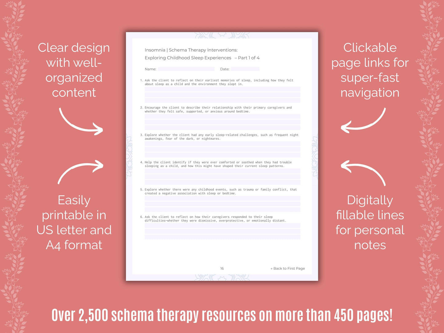 Insomnia Schema Therapy Counseling Templates