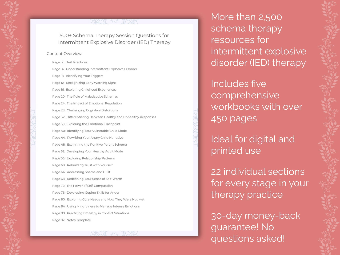 Intermittent Explosive Disorder (IED) Schema Therapy Therapist Worksheets