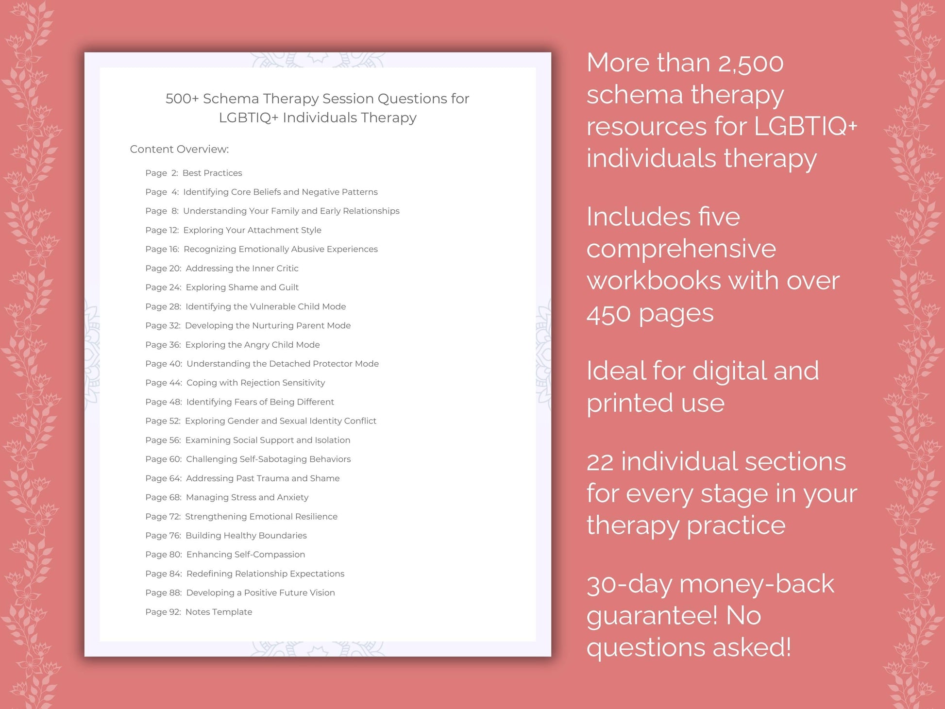 LGBTIQ+ Individuals Schema Therapy Therapist Worksheets